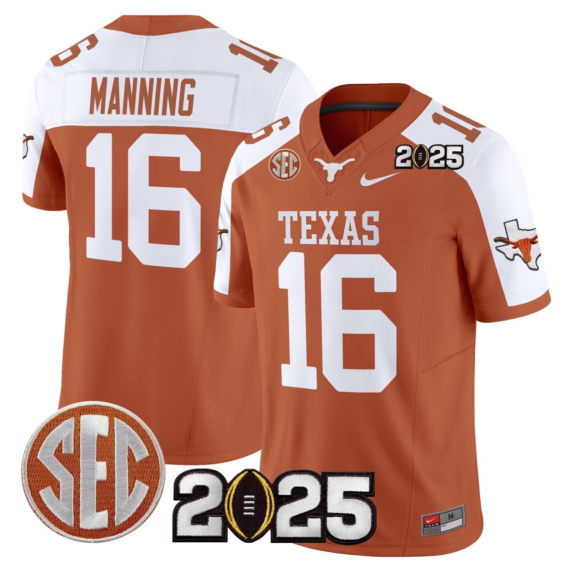 Texas Longhorns 2025 CFP Final Patch Vapor Limited Jersey - All Stitched - Image 3