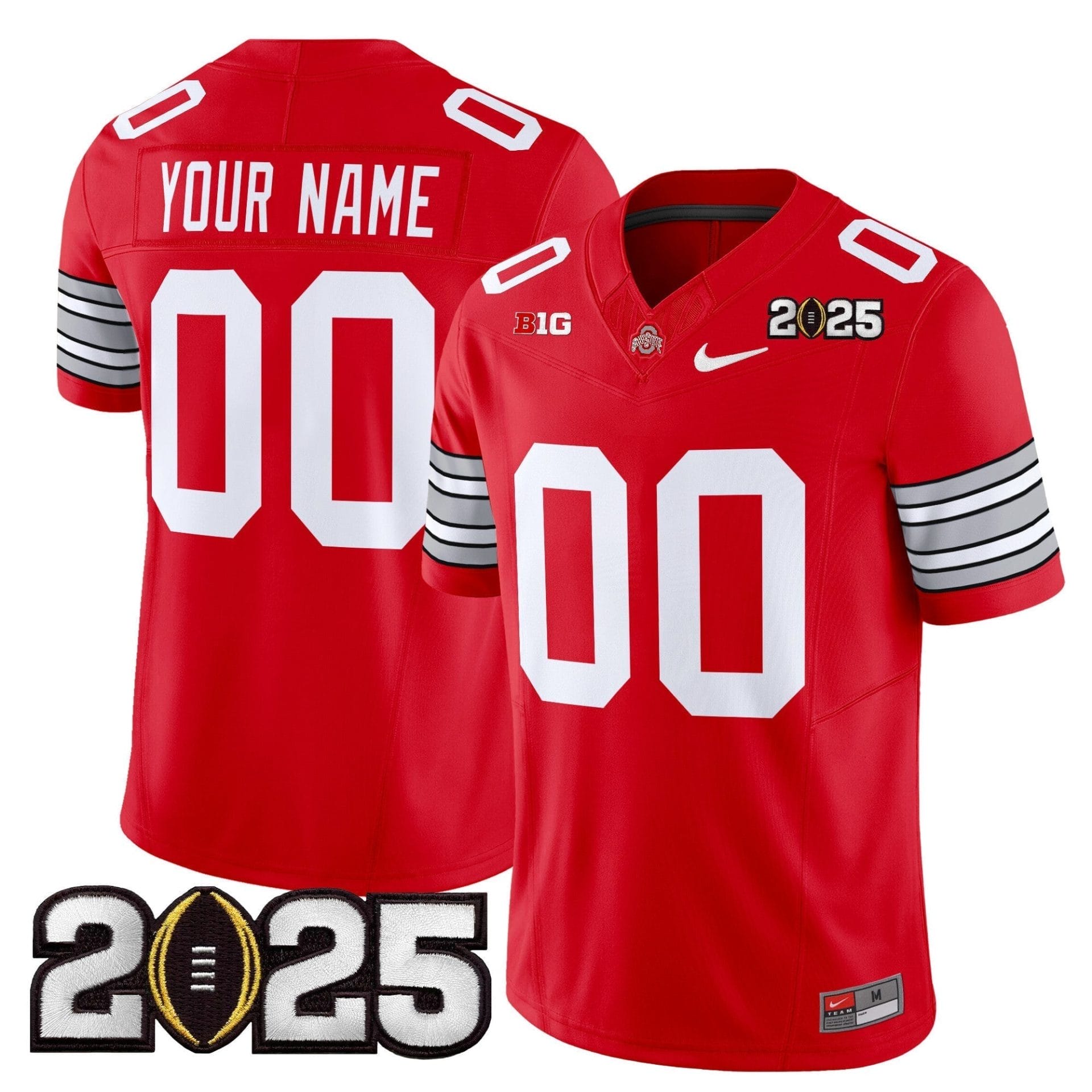 Custom Ohio State Buckeyes Jersey 'Heritage Stripe' 2025 CFP Final Patch Vapor Limited - All Stitched - Image 2
