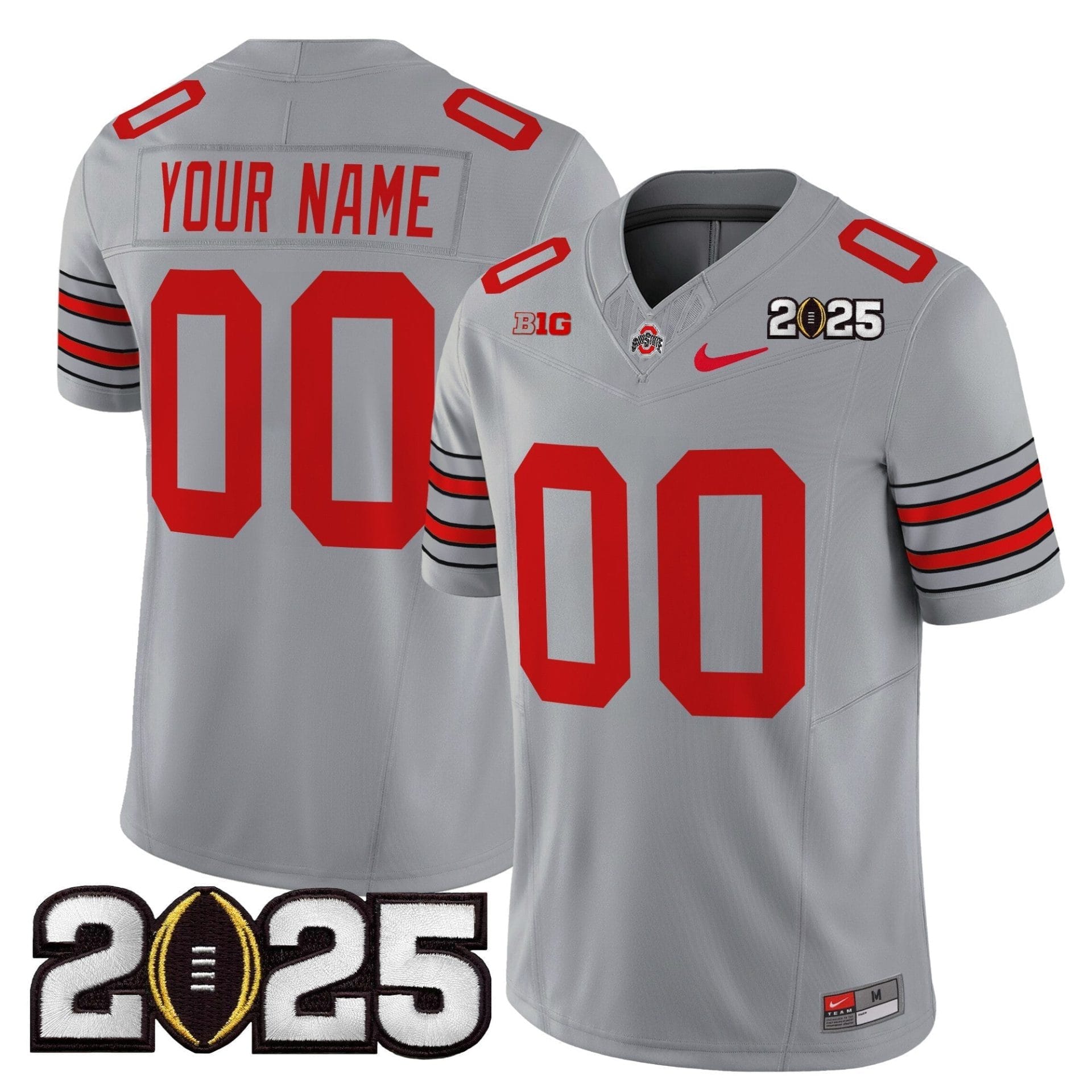 Custom Ohio State Buckeyes Jersey 'Heritage Stripe' 2025 CFP Final Patch Vapor Limited - All Stitched - Image 3