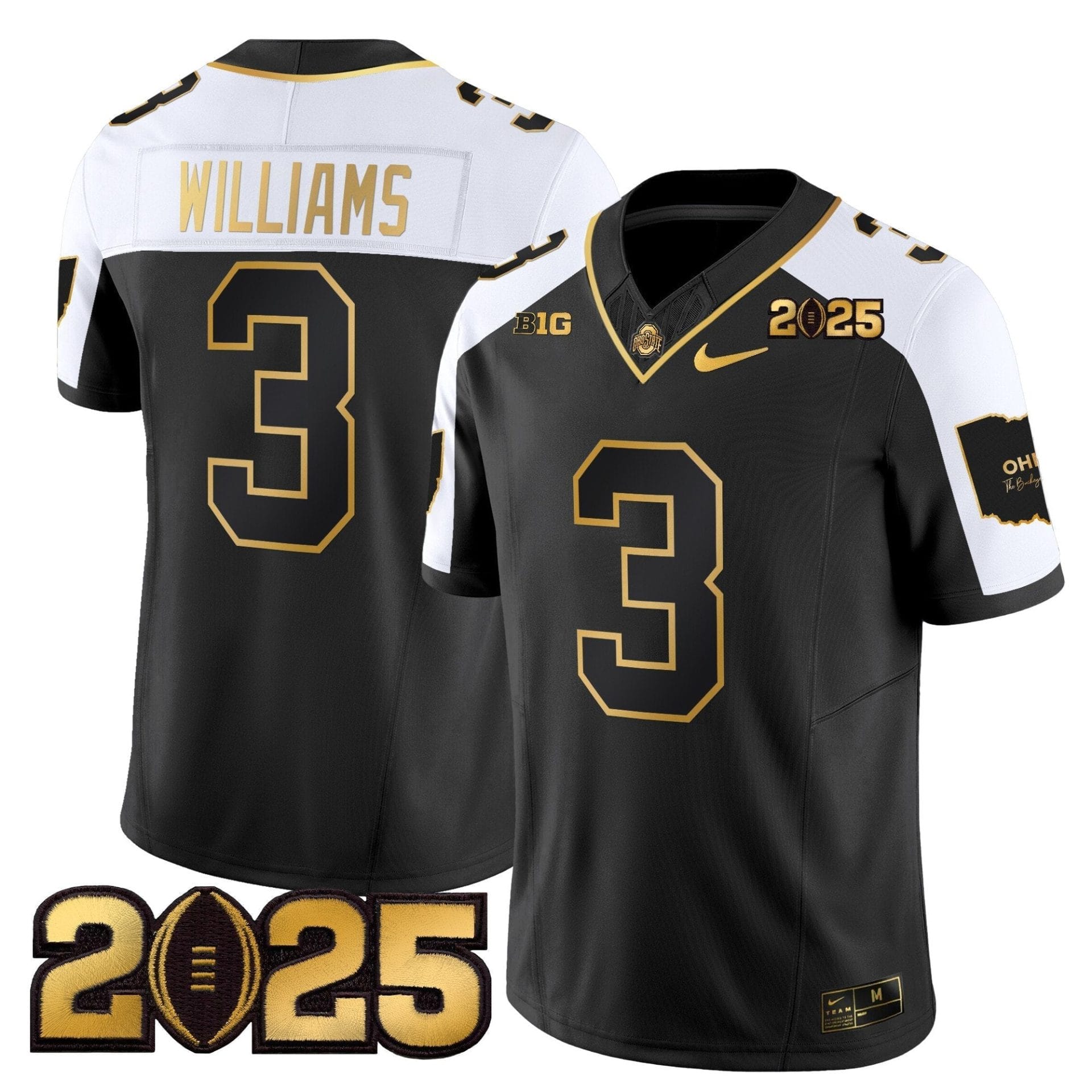 Ohio State Buckeyes 'Heritage Stripe' CFP Final Patch Gold Vapor Limited Jersey - All Stitched - Image 35