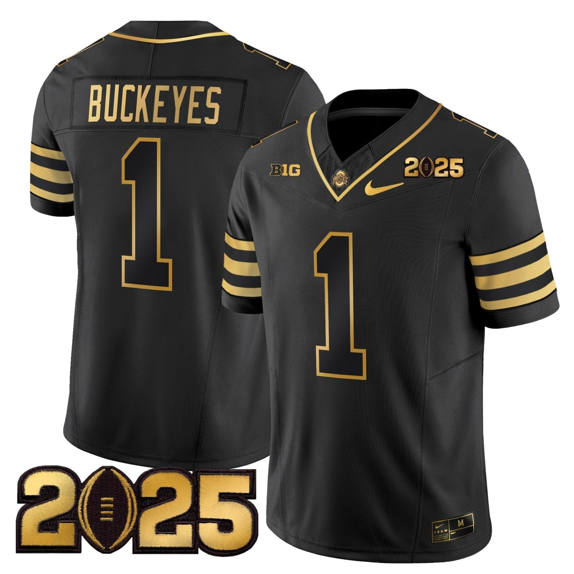 Ohio State Buckeyes 'Heritage Stripe' CFP Final Patch Gold Vapor Limited Jersey - All Stitched - Image 9