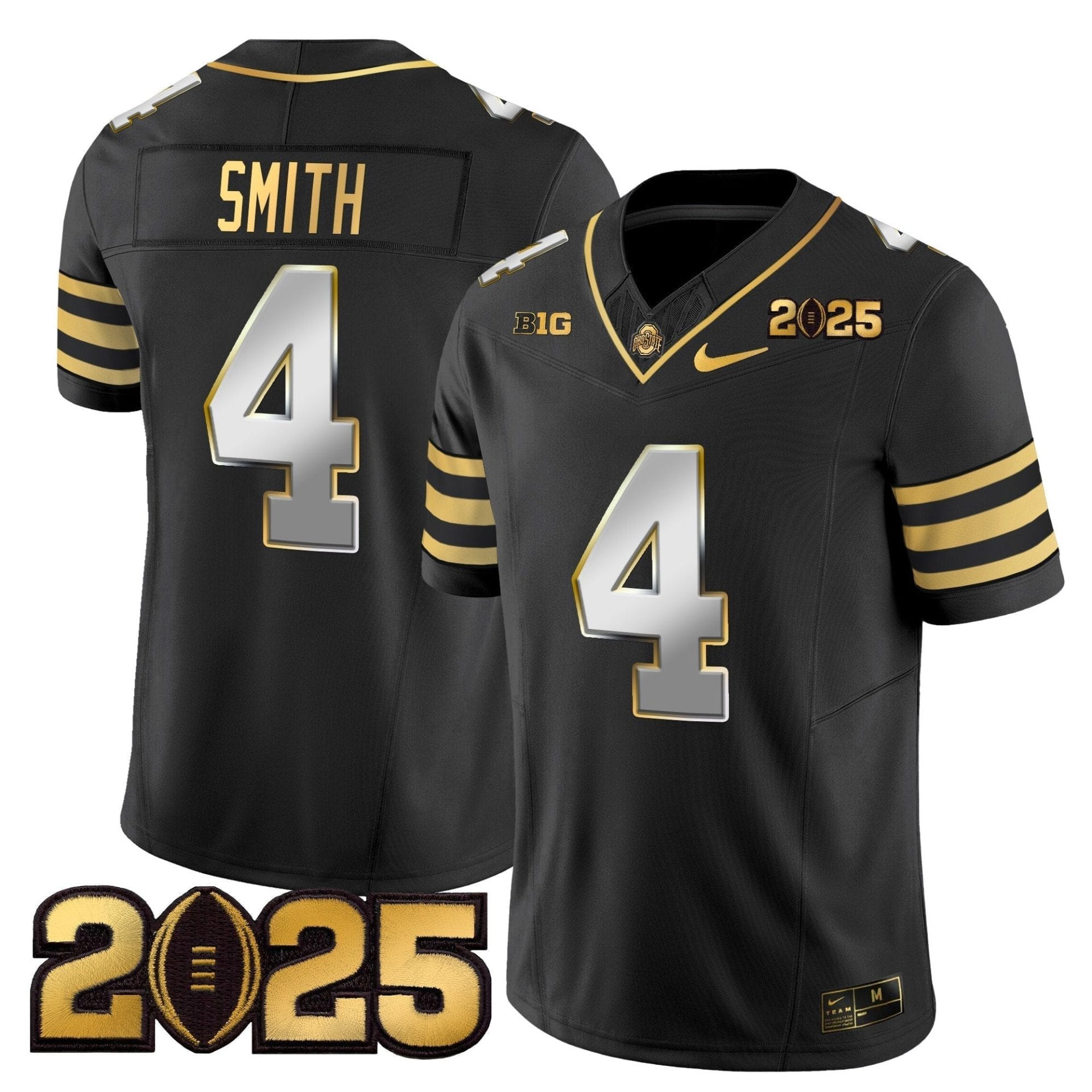 Ohio State Buckeyes 'Heritage Stripe' CFP Final Patch Gold Vapor Limited Jersey - All Stitched - Image 18