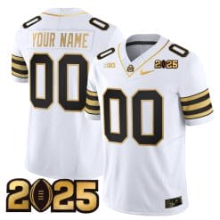 Alternative view of Custom Ohio State Buckeyes Jersey 'Heritage Stripe' CFP Final Patch Gold Vapor Limited - All Stitched