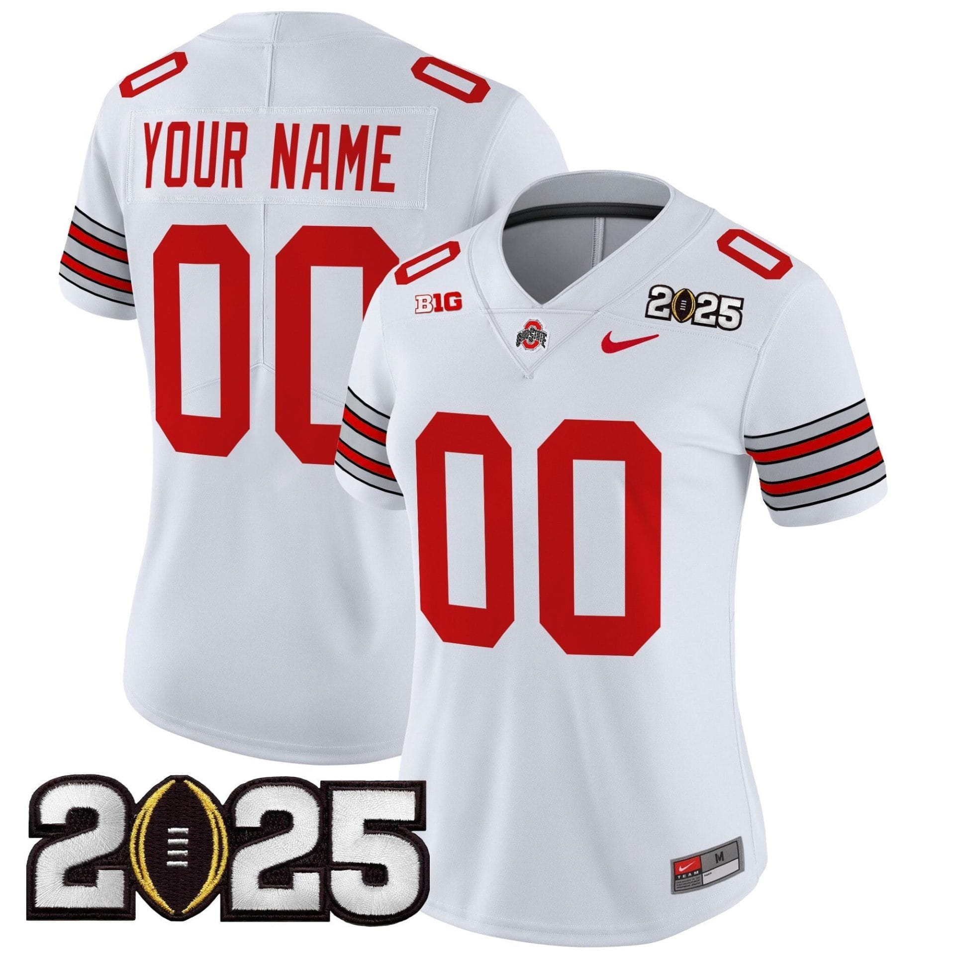 Custom Ohio State Buckeyes Jersey 'Heritage Stripe' 2025 CFP Final Patch Vapor Limited - All Stitched - Image 5