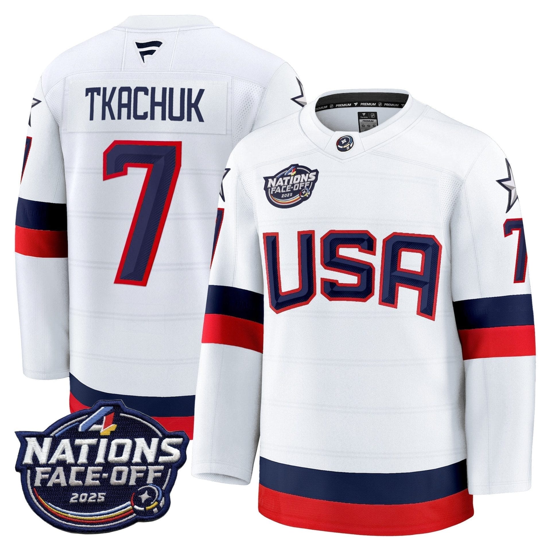 Alternative view of Men USA 4 Nations Face-Off 2025 Premium Player Jersey - All Stitched
