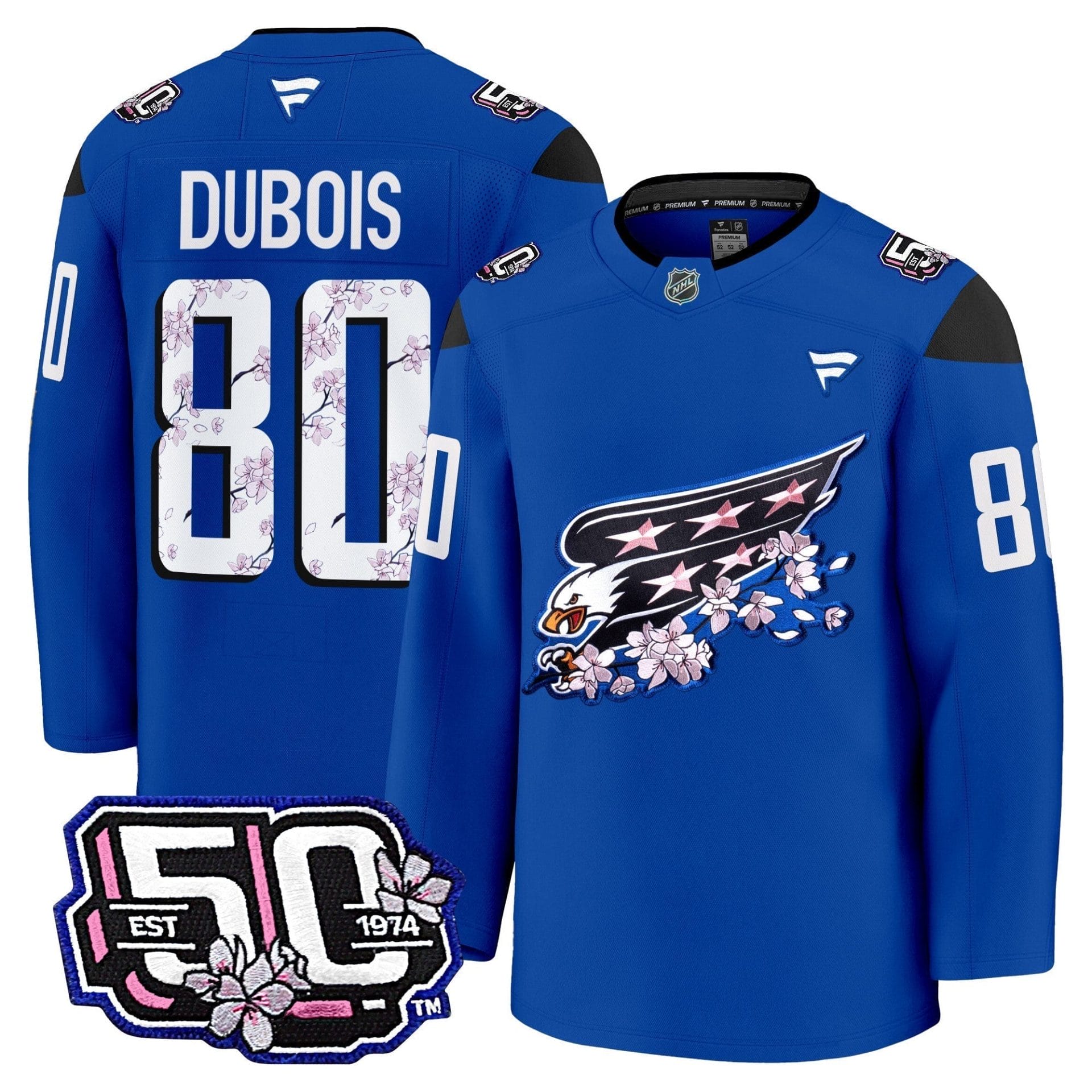 Men Washington Capitals 50th Anniversary Cherry Blossom Premium Jersey - All Stitched - Image 32