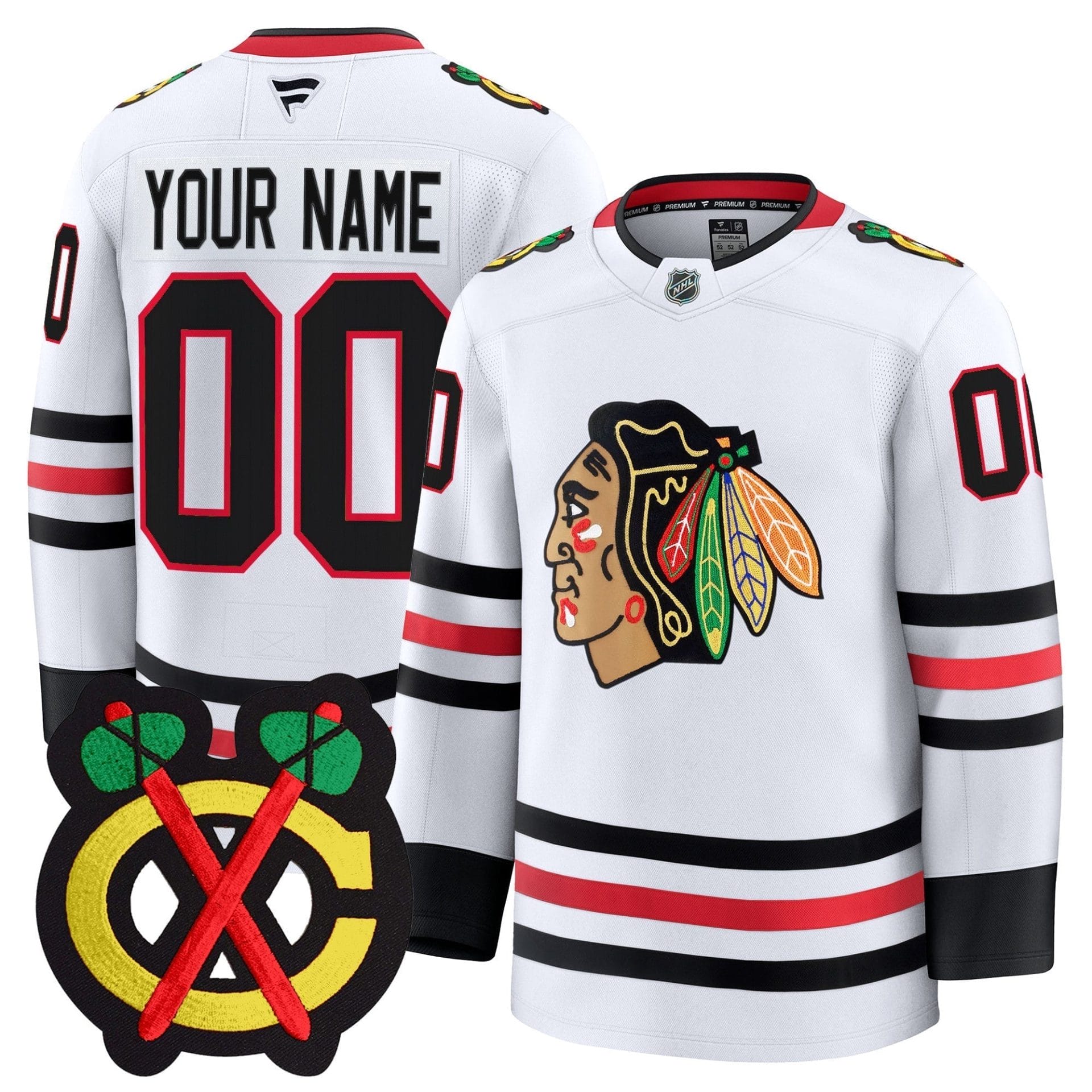 Chicago Blackhawks Winter Classic Patch Premium Custom Jersey - All Stitched - Image 3