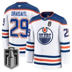 Alternative view of Men Edmonton Oilers 2025 Stanley Cup Final Premium Jersey - All Stitched