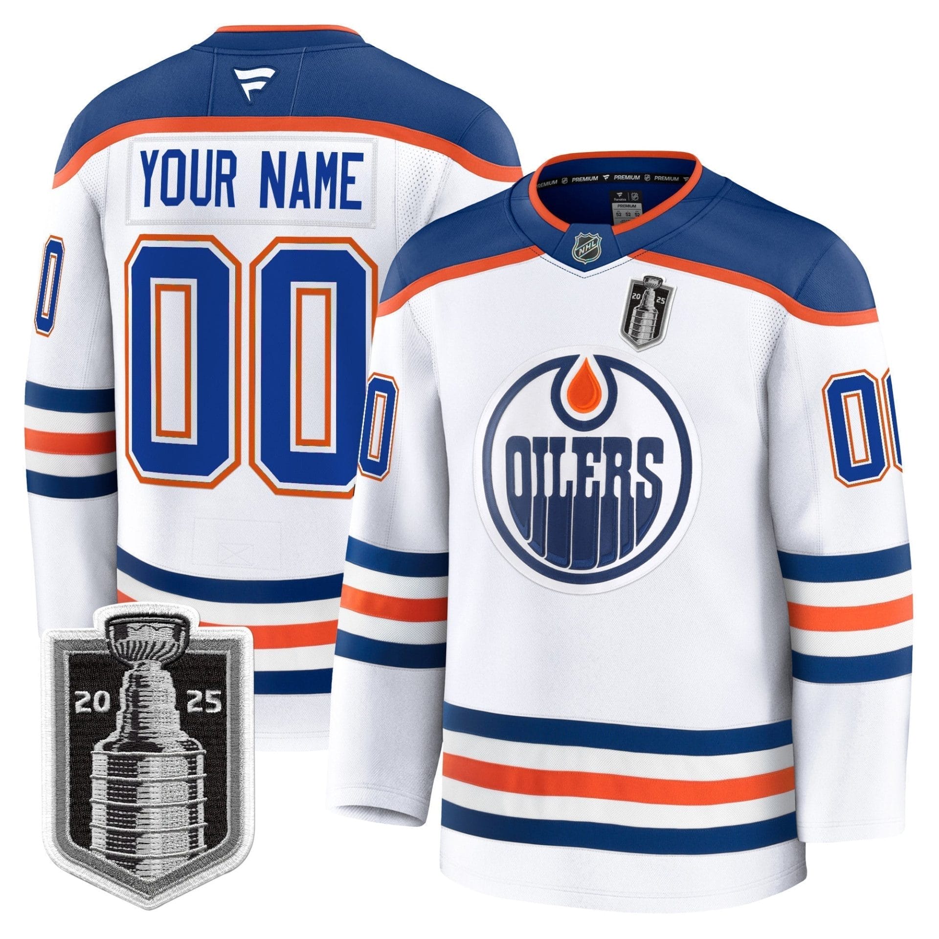 Alternative view of Edmonton Oilers 2025 Stanley Cup Final Premium Custom Jersey - All Stitched