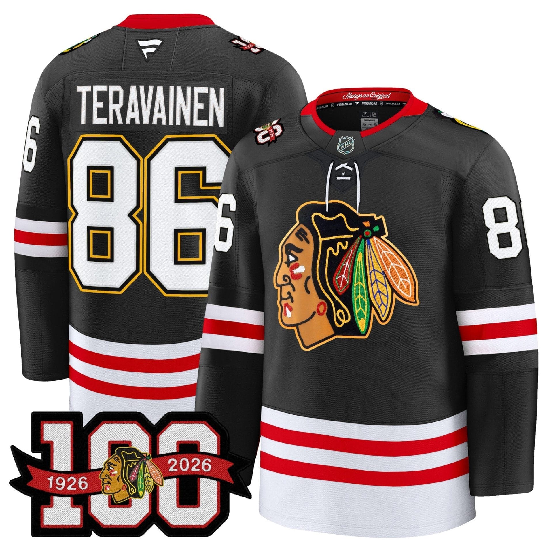 Chicago Blackhawks 100th Anniversary Premium Jersey - All Stitched - Image 20