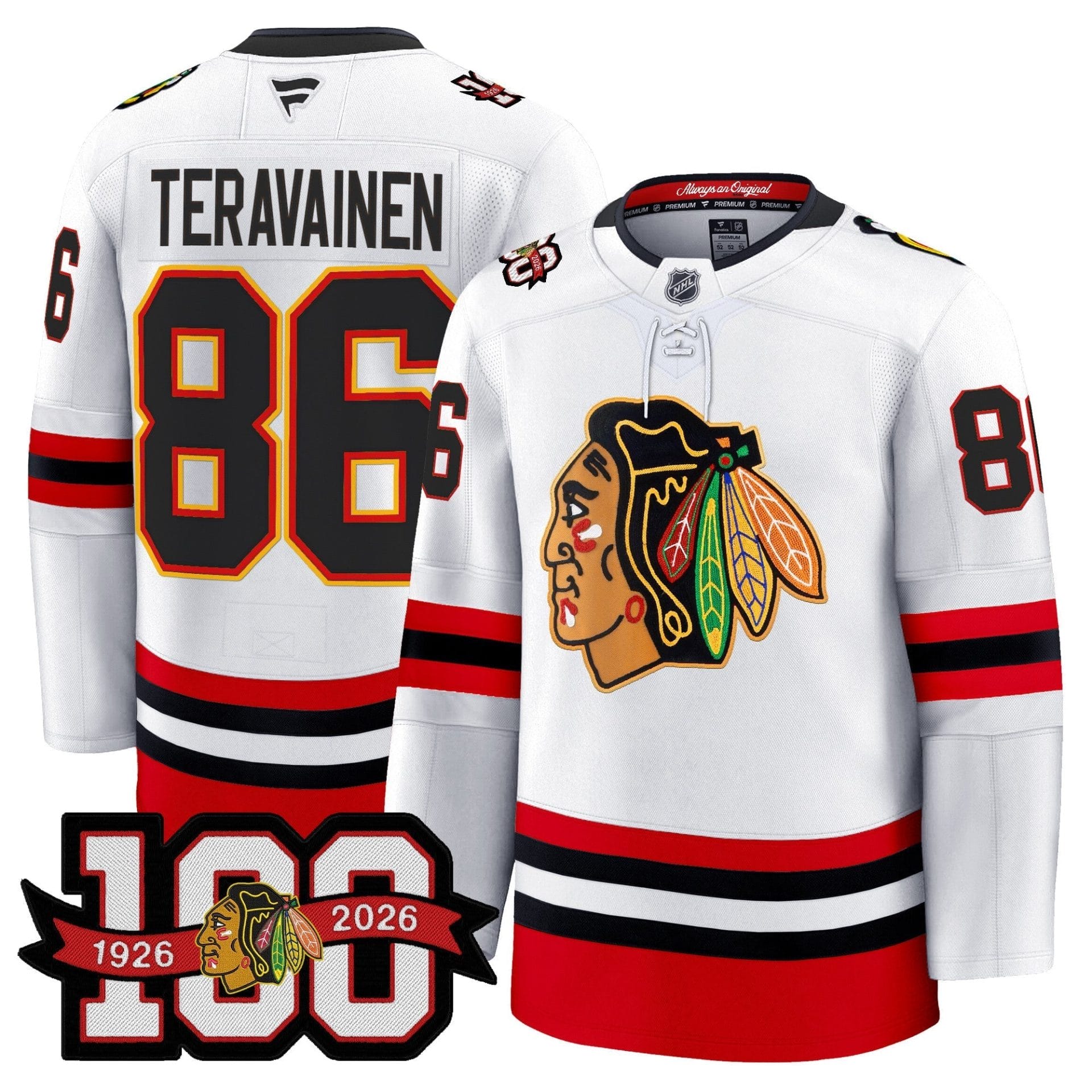 Chicago Blackhawks 100th Anniversary Premium Jersey - All Stitched - Image 11