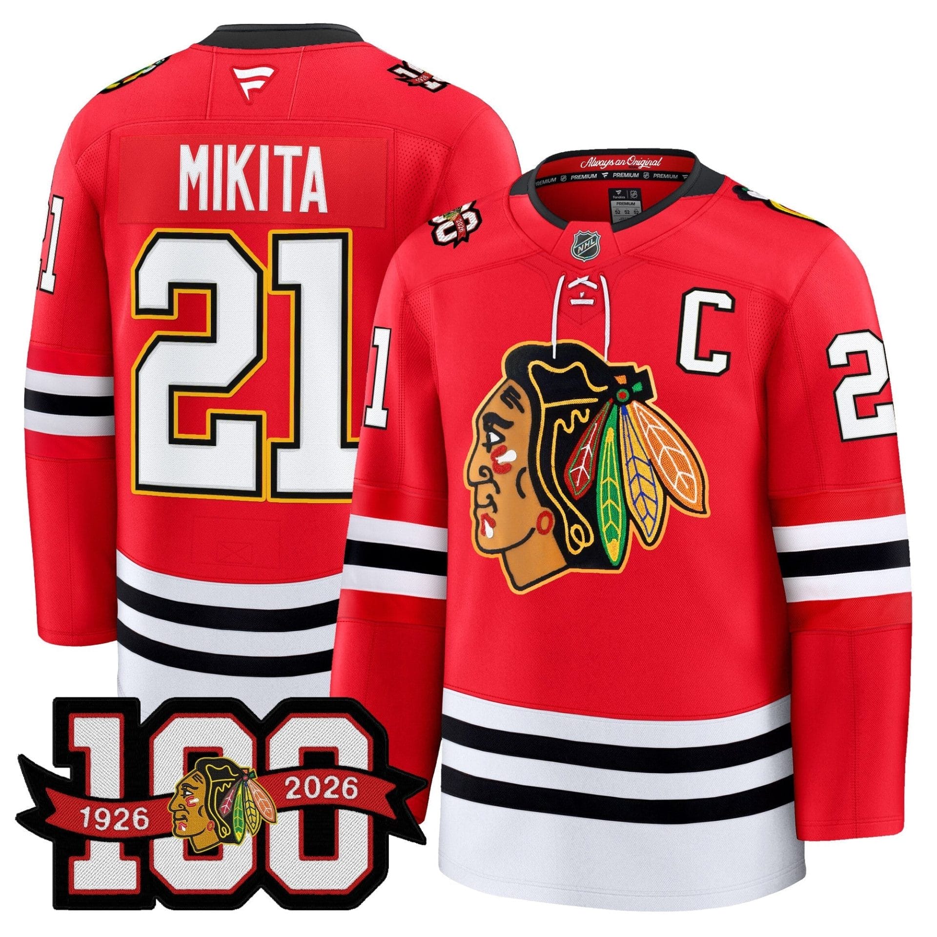 Chicago Blackhawks 100th Anniversary Premium Jersey - All Stitched - Image 6