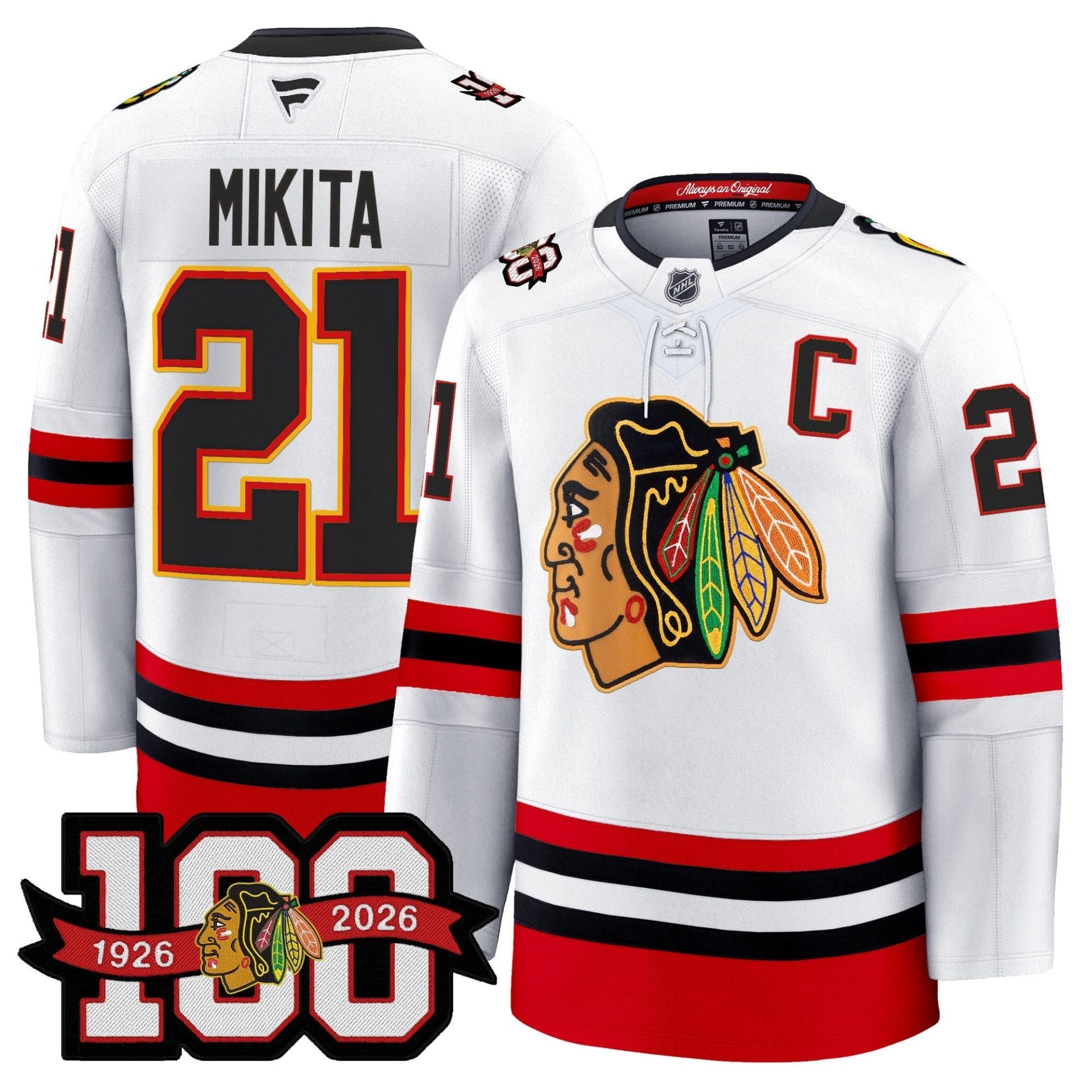 Chicago Blackhawks 100th Anniversary Premium Jersey - All Stitched - Image 14