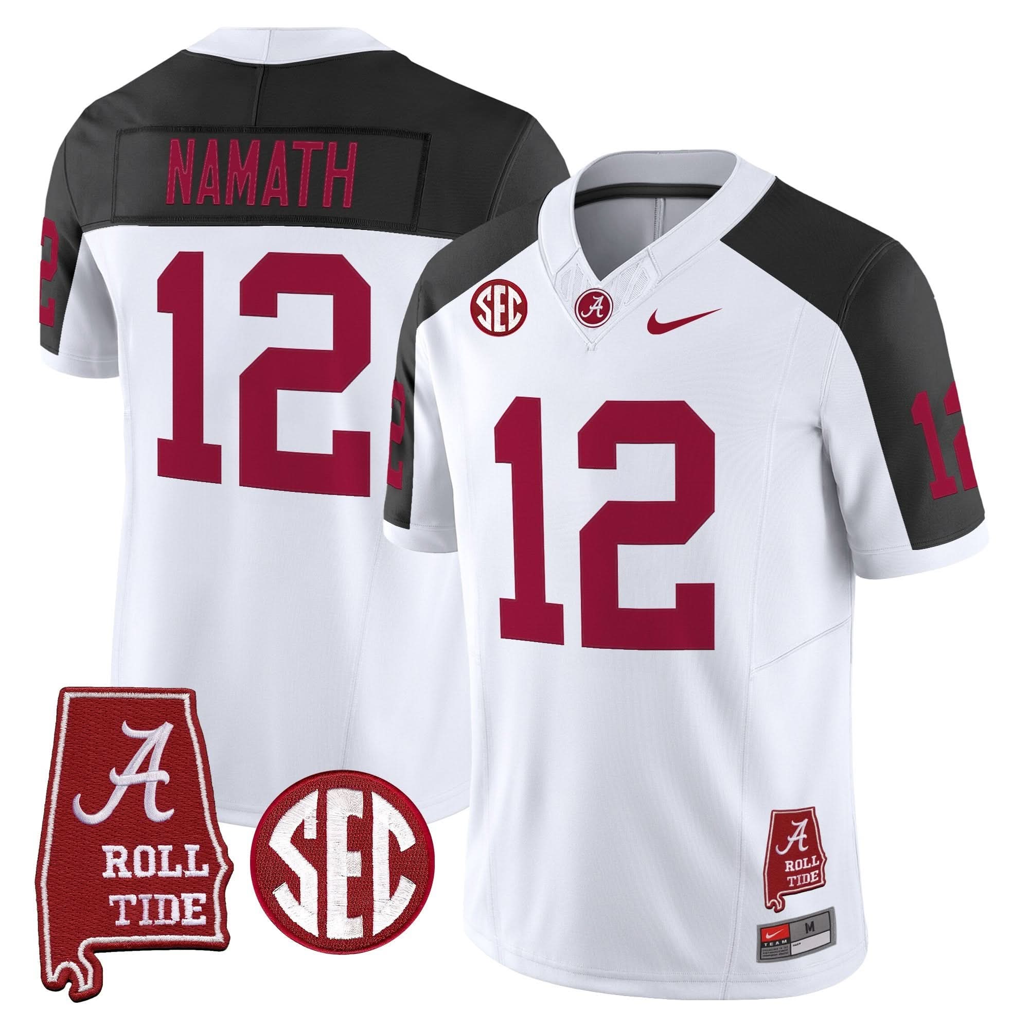 Alabama Crimson Tide Throwback Vapor Limited Jersey - Alabama Map - All Stitched - Image 41