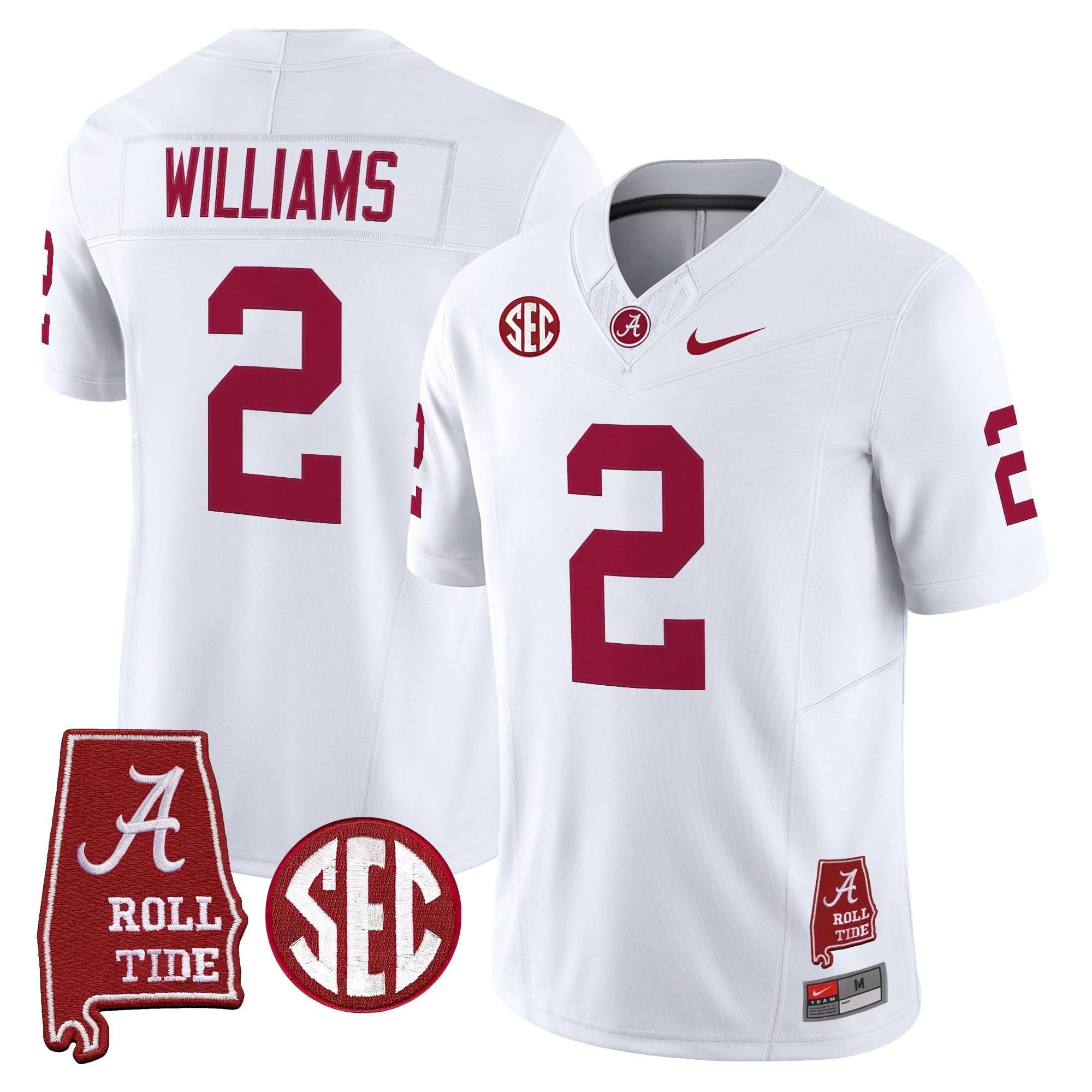 Alabama Crimson Tide Throwback Vapor Limited Jersey - Alabama Map - All Stitched - Image 30