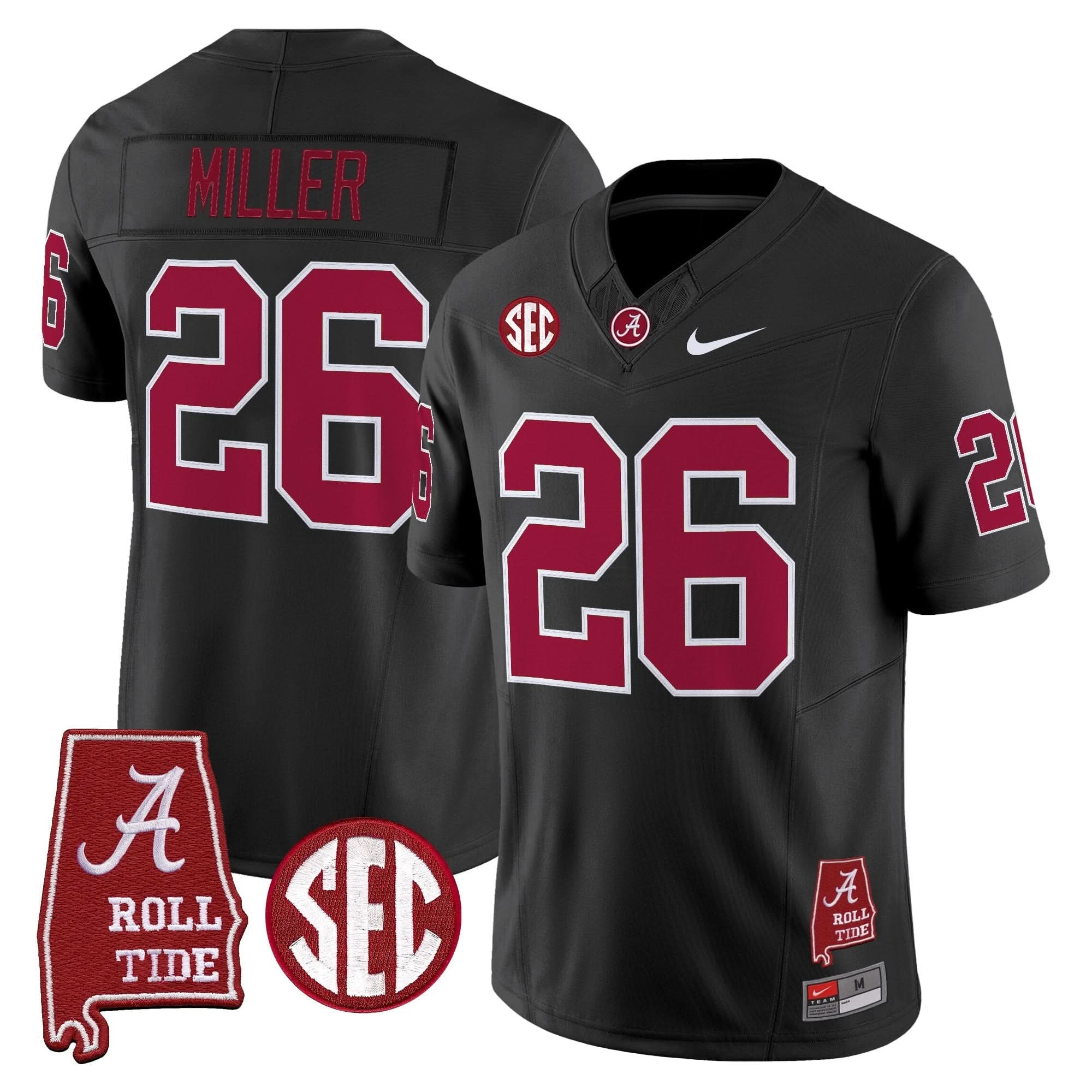 Alabama Crimson Tide Throwback Vapor Limited Jersey - Alabama Map - All Stitched - Image 20