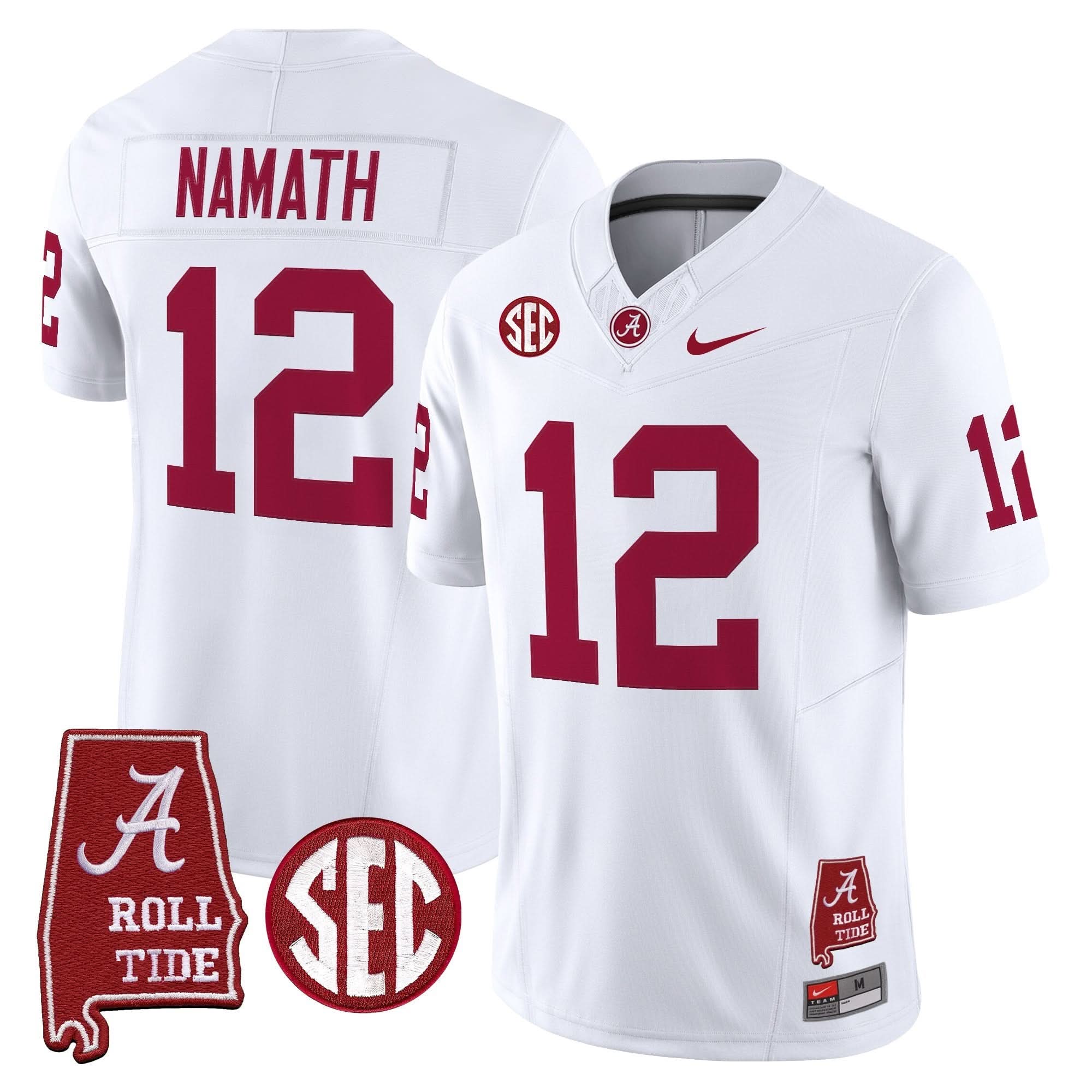 Alabama Crimson Tide Throwback Vapor Limited Jersey - Alabama Map - All Stitched - Image 32