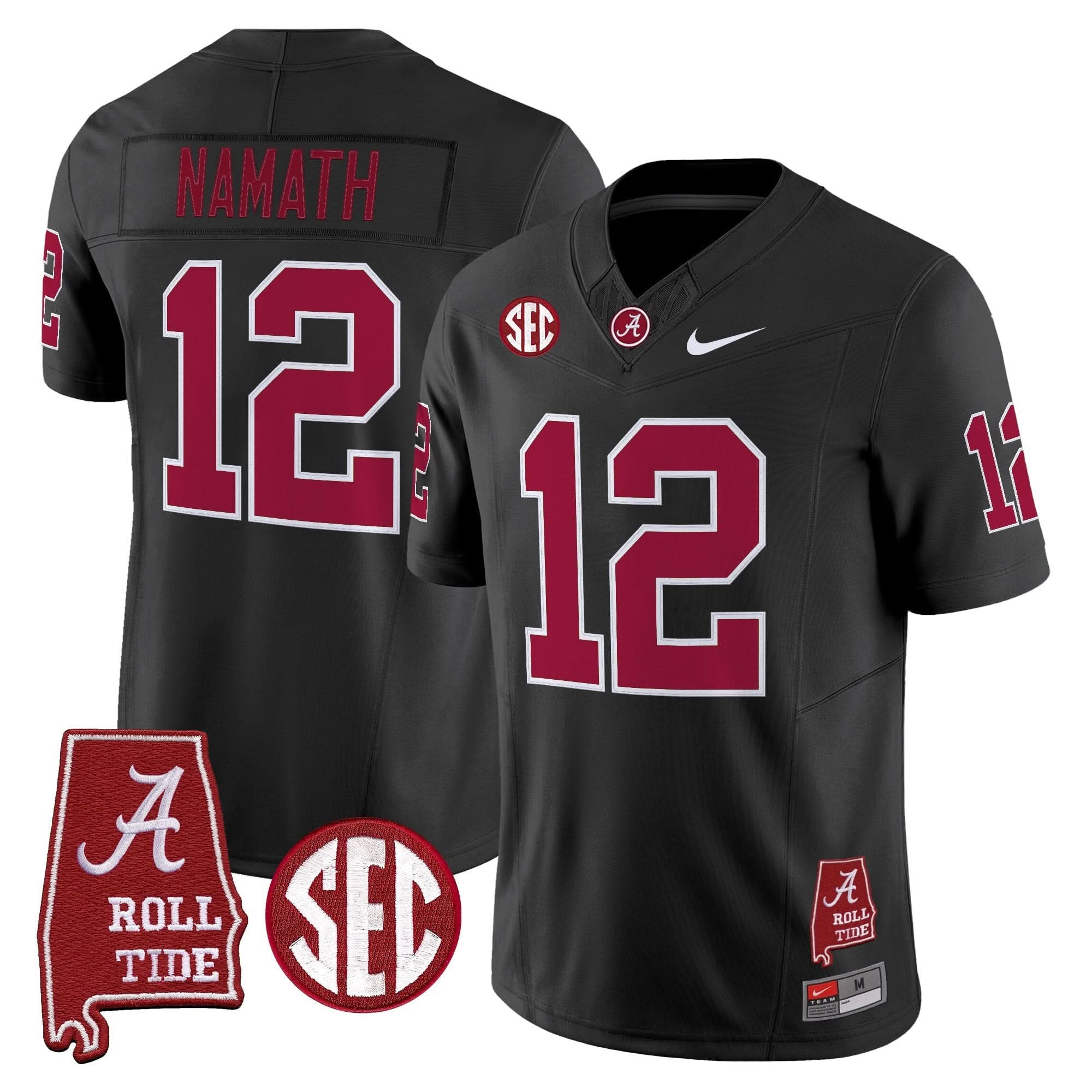 Alabama Crimson Tide Throwback Vapor Limited Jersey - Alabama Map - All Stitched - Image 24