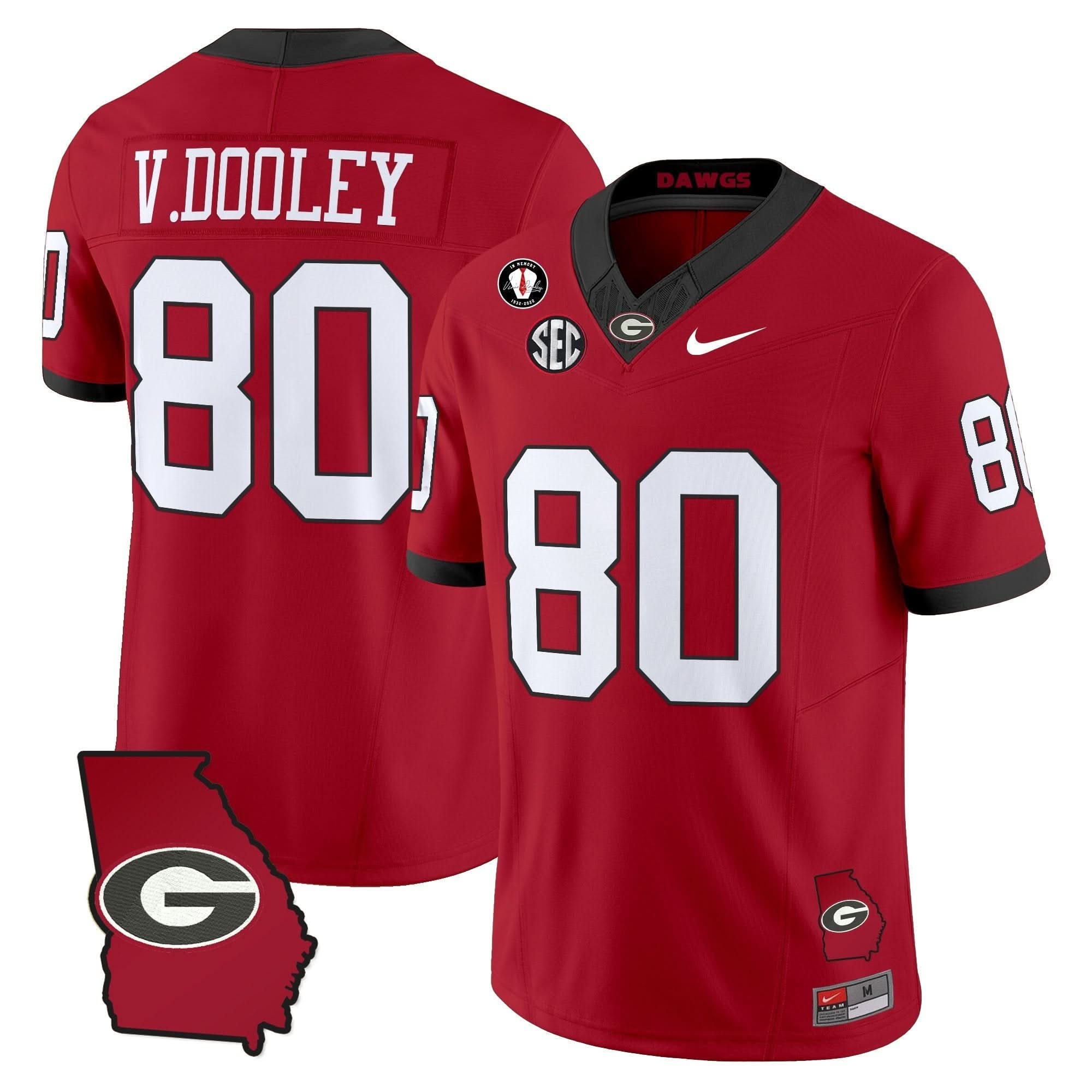 Georgia Bulldogs 2025 Georgia Map & Vince Dooley Patch Vapor Limited Jersey - All Stitched - Image 24