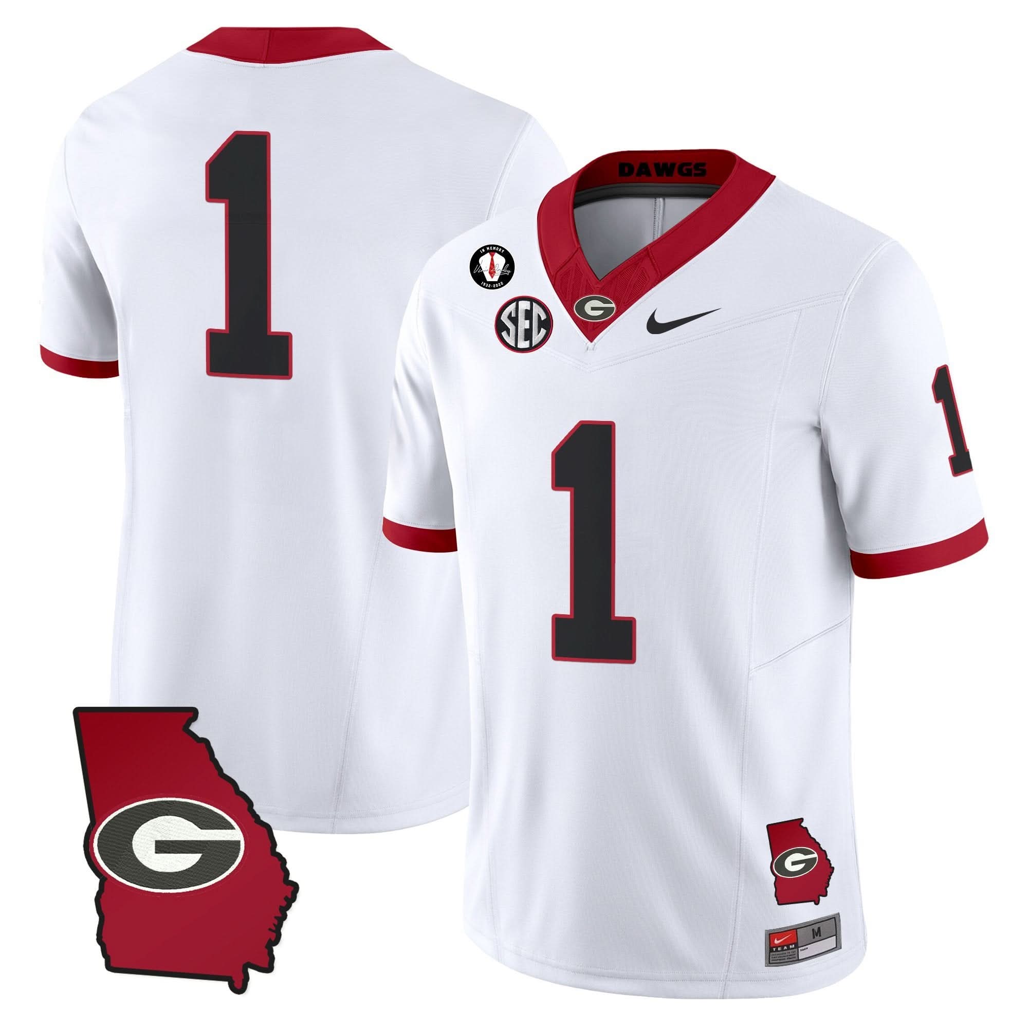 Georgia Bulldogs 2025 Georgia Map & Vince Dooley Patch Vapor Limited Jersey - All Stitched - Image 43