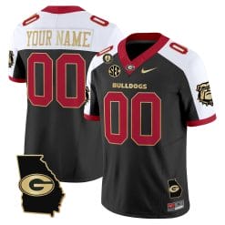 Custom Georgia Bulldogs Jersey 2025 Georgia Map & Vince Dooley Patch Vapor Limited All Stitched