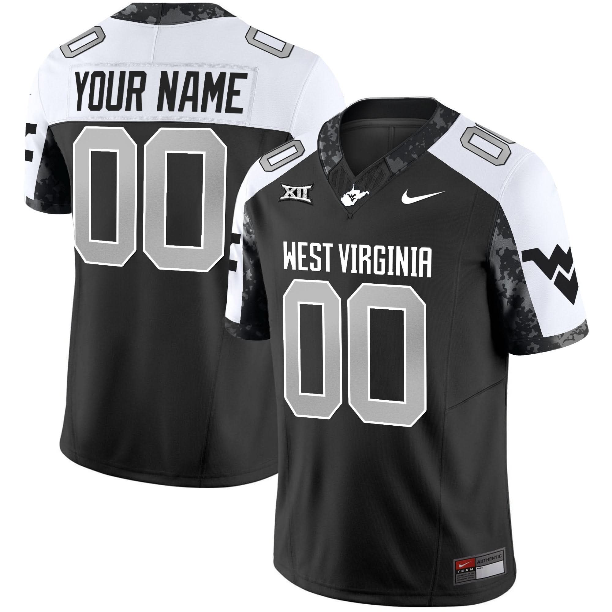Alternative view of Custom West Virginia Mountaineers Jersey 2025 Coal Rush Vapor Limited All Stitched