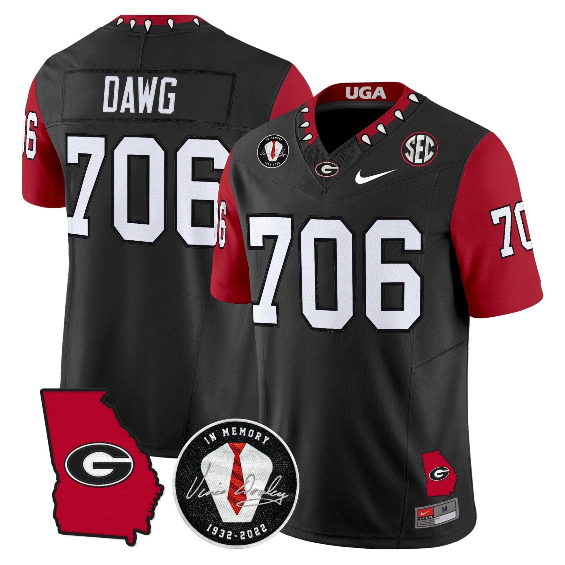 Georgia Bulldogs 2025 Color Sleeves Vapor Limited Jersey - All Stitched - Image 12