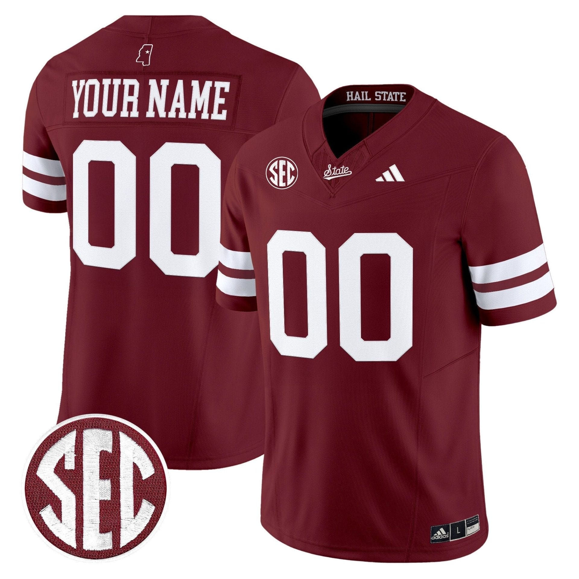 Custom Mississippi State Bulldogs Jersey 'Dark Mode' Vapor Limited Stitched All Colors - Image 2