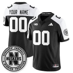 Alternative view of Custom Nebraska Football Jersey Name, Number 2025 "Blackout" - All Stitched