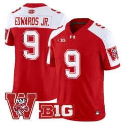 Alternative view of Wisconsin Badgers Throwback Vapor Limited Jersey - All Stitched