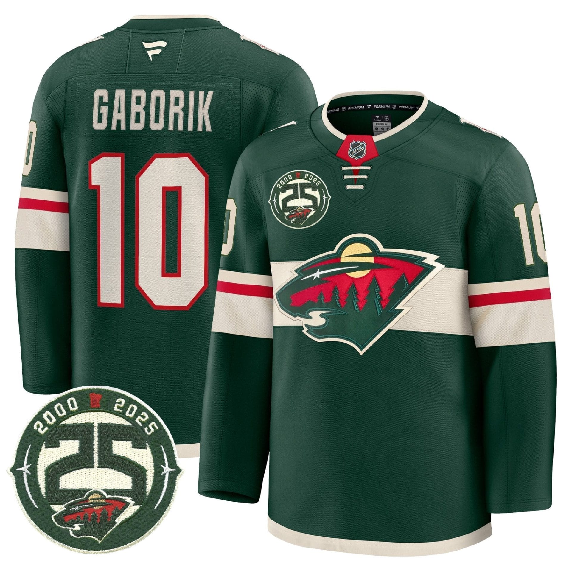 Minnesota Wild 25th Anniversary Patch Premium Jersey - All Stitched - Image 3
