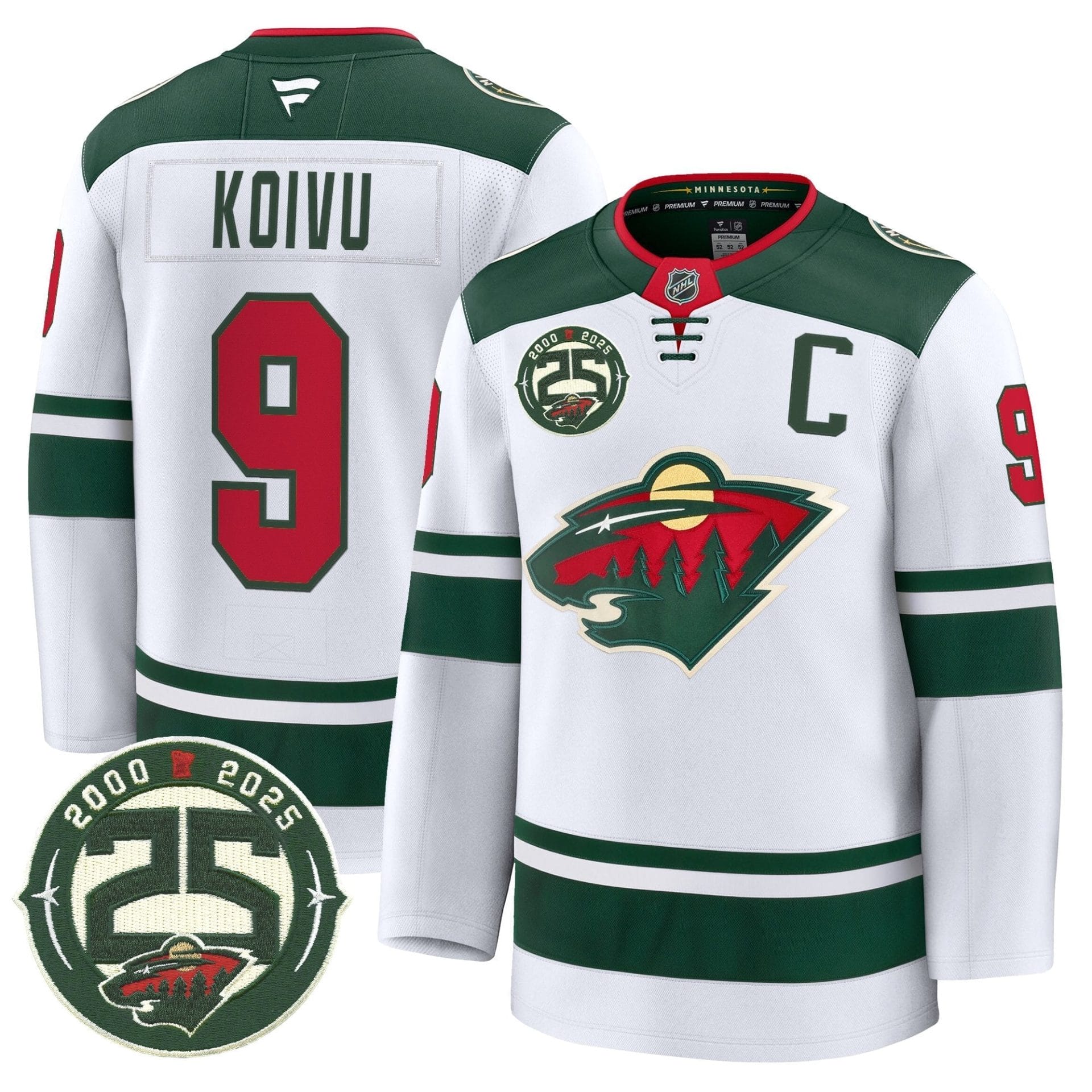 Minnesota Wild 25th Anniversary Patch Premium Jersey - All Stitched - Image 13