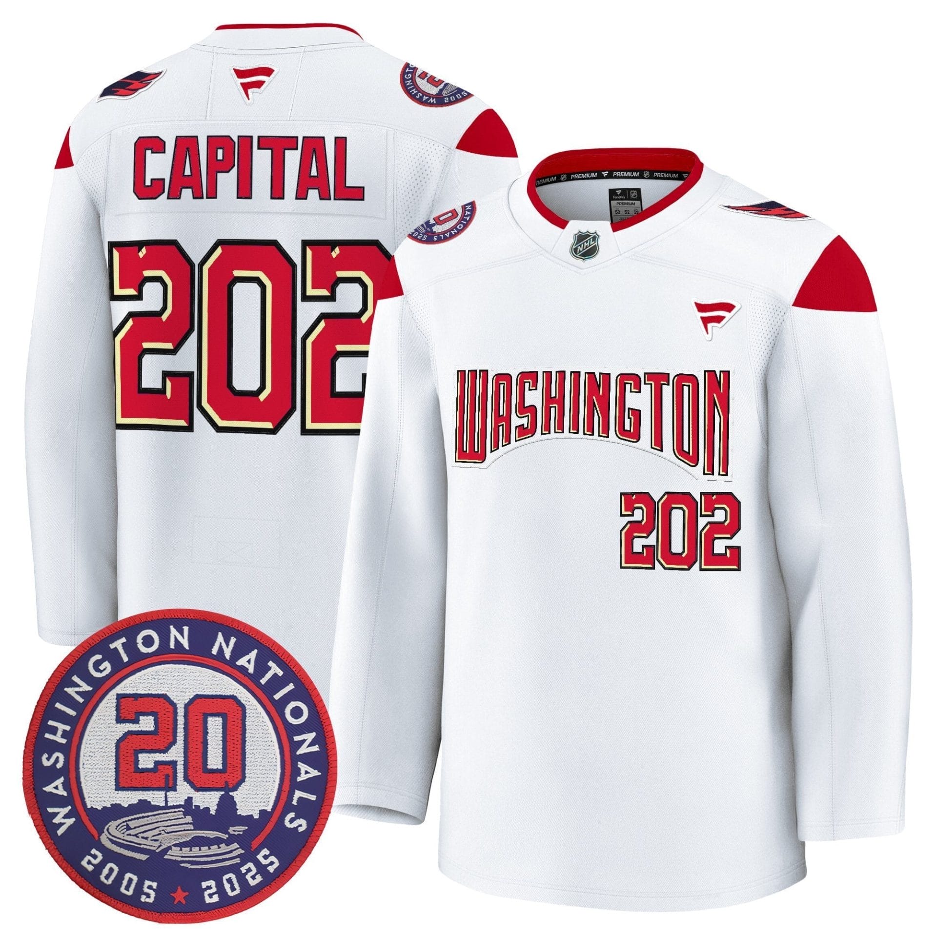 Washington Capitals 20th Anniversary Seasons Patch Premium Jersey - All Stitched - Image 2
