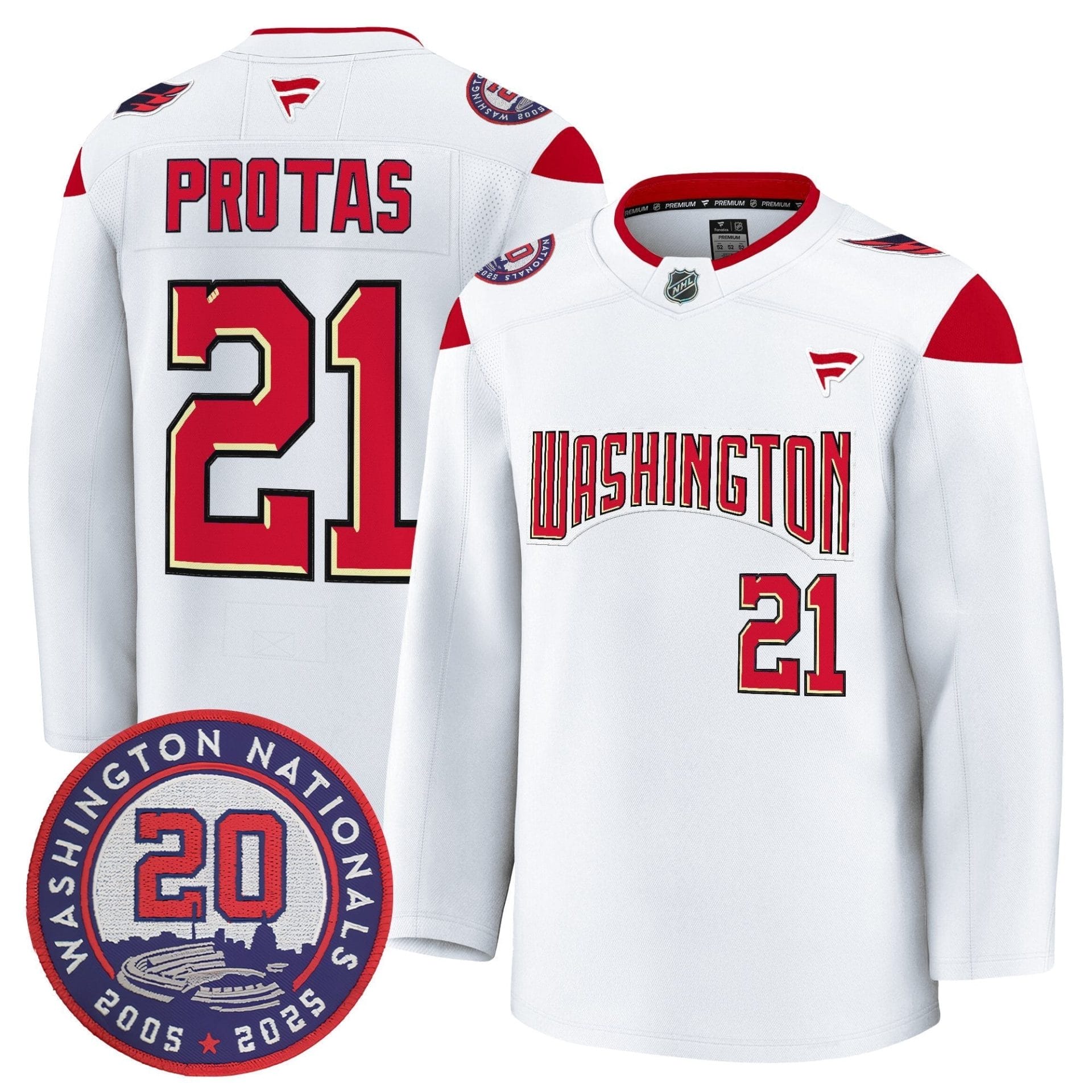 Washington Capitals 20th Anniversary Seasons Patch Premium Jersey - All Stitched - Image 5