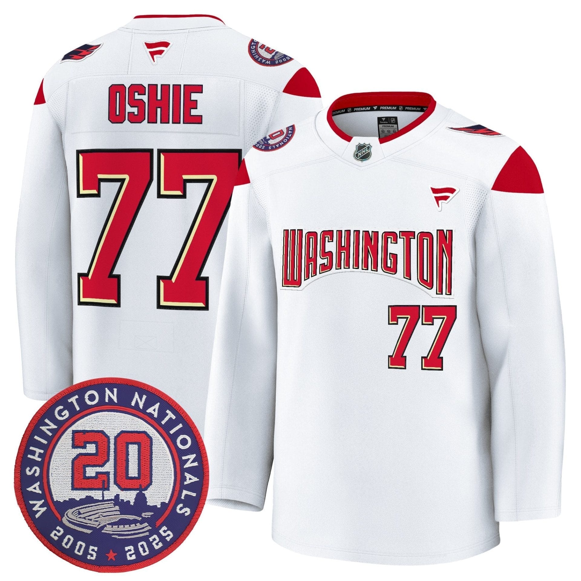 Washington Capitals 20th Anniversary Seasons Patch Premium Jersey - All Stitched - Image 7