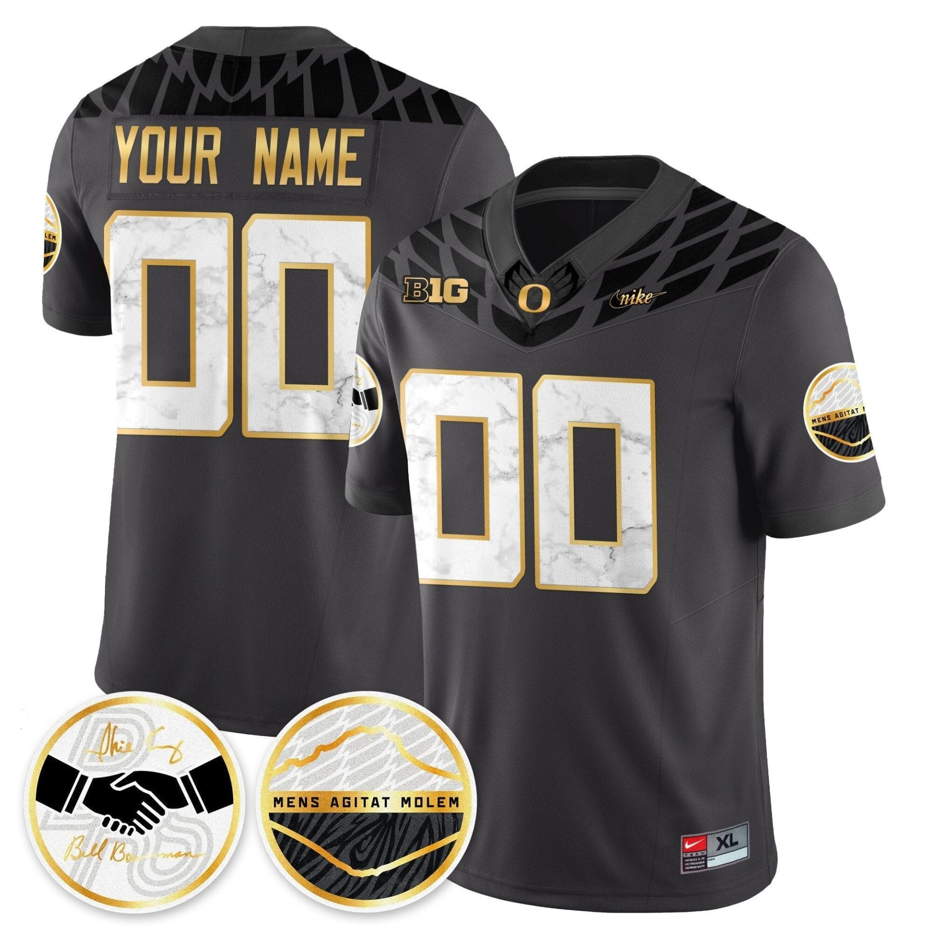 Alternative view of Custom Oregon Ducks 2025 "Shoe Duck" Jersey - All Stitched