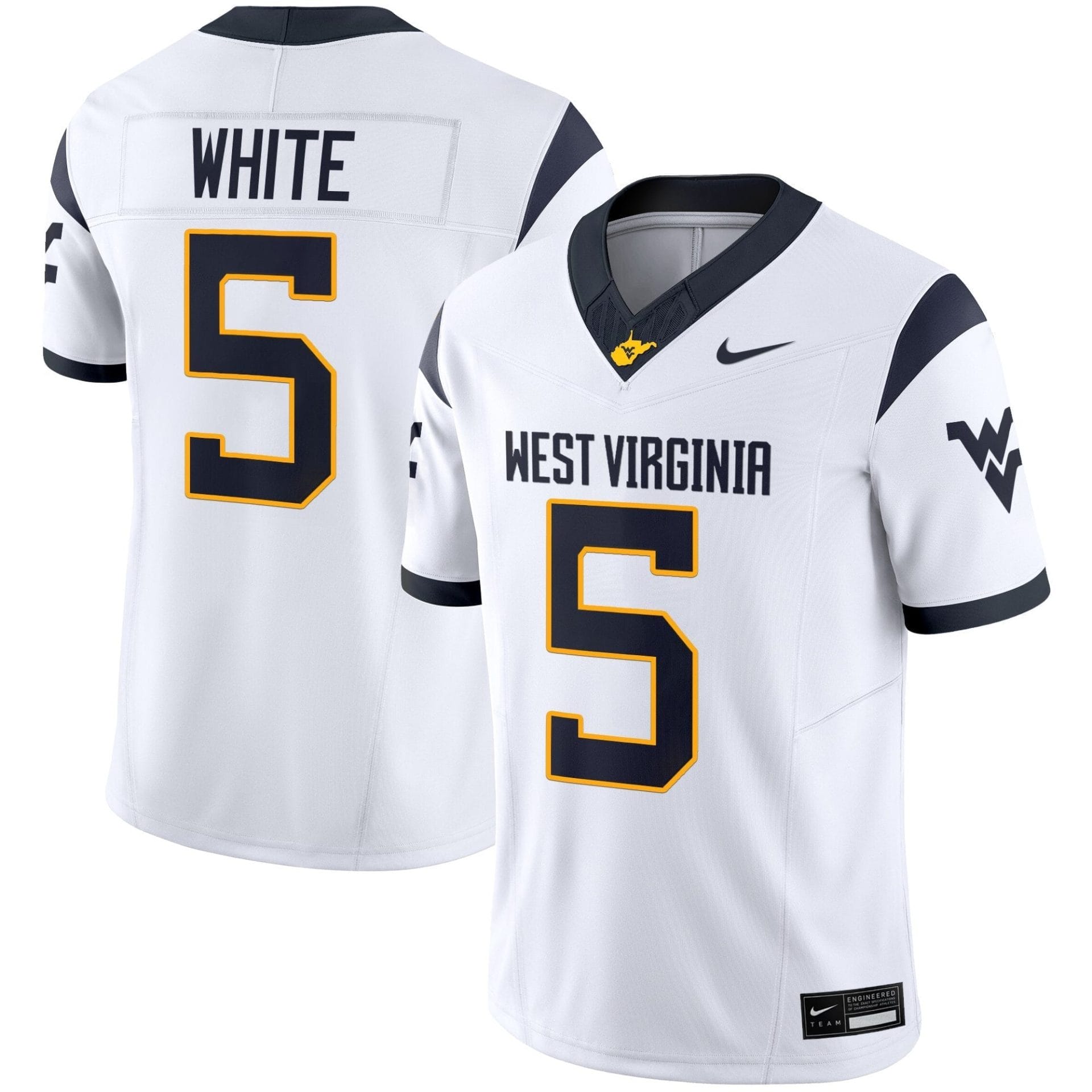 Alternative view of West Virginia Mountaineers 2025 Vapor Limited Jersey - All Stitched