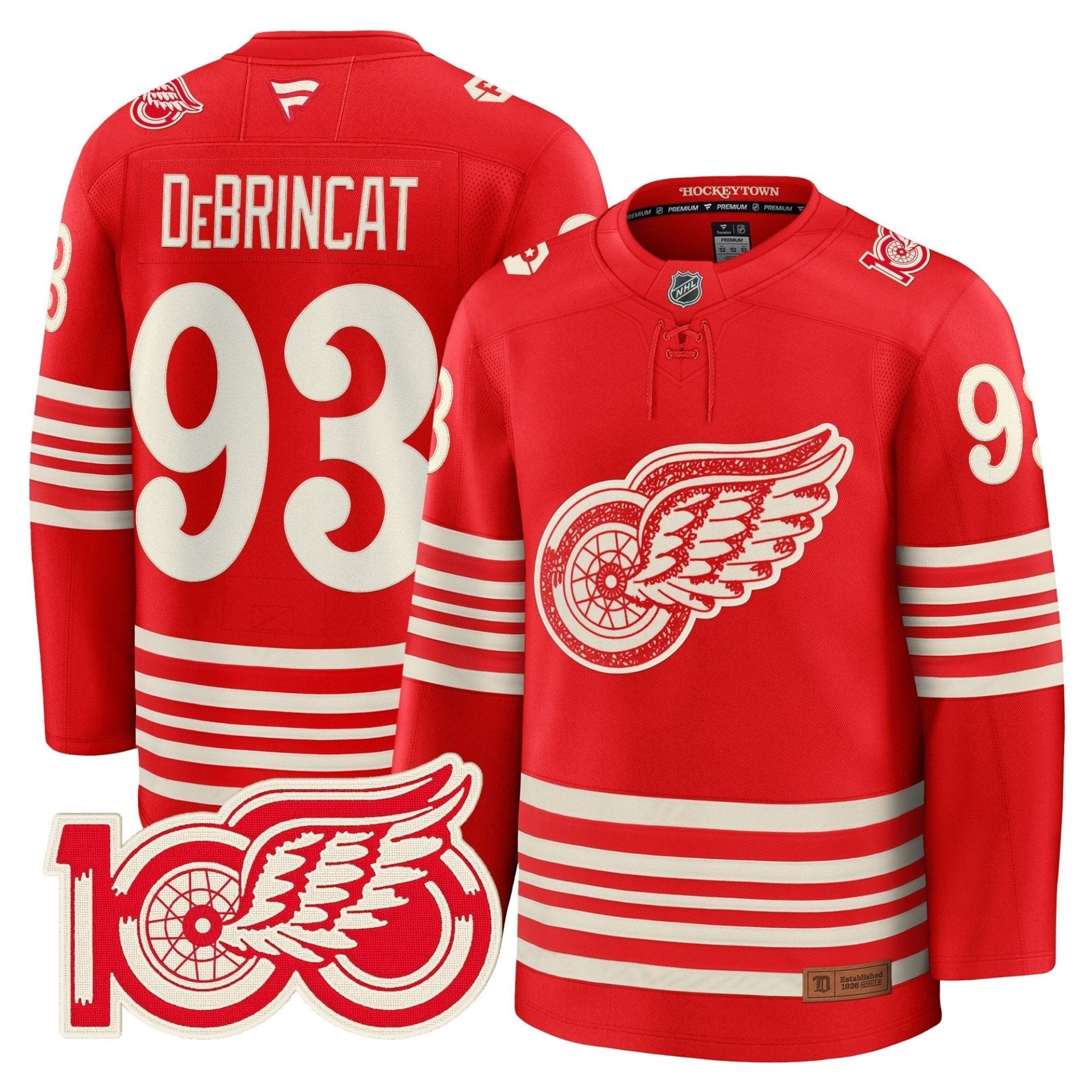 Detroit Red Wings Centennial Season Premium Jersey - All Stitched - Image 2
