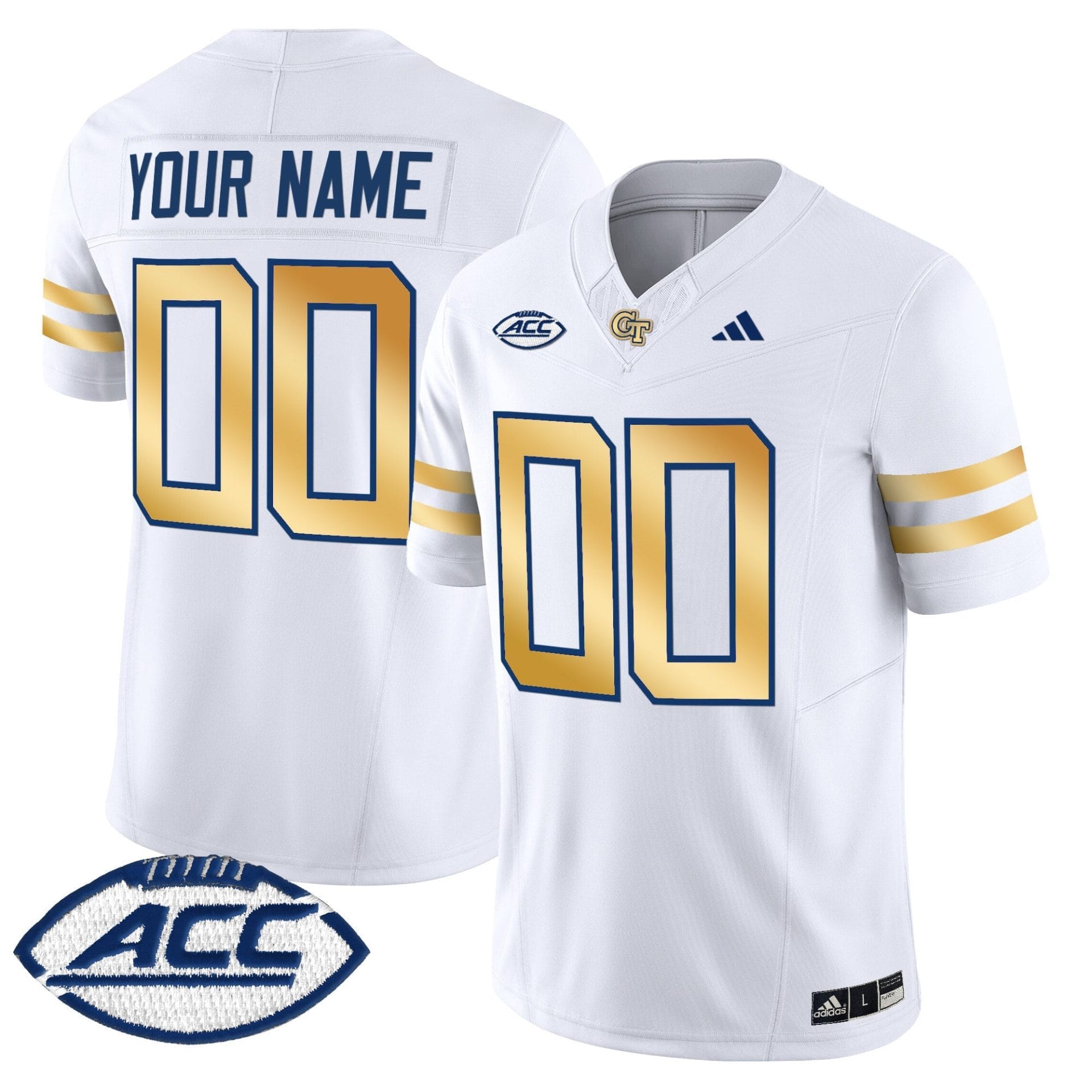Alternative view of Georgia Tech Yellow Jackets 2025 Vapor Limited Custom Jersey - All stitched