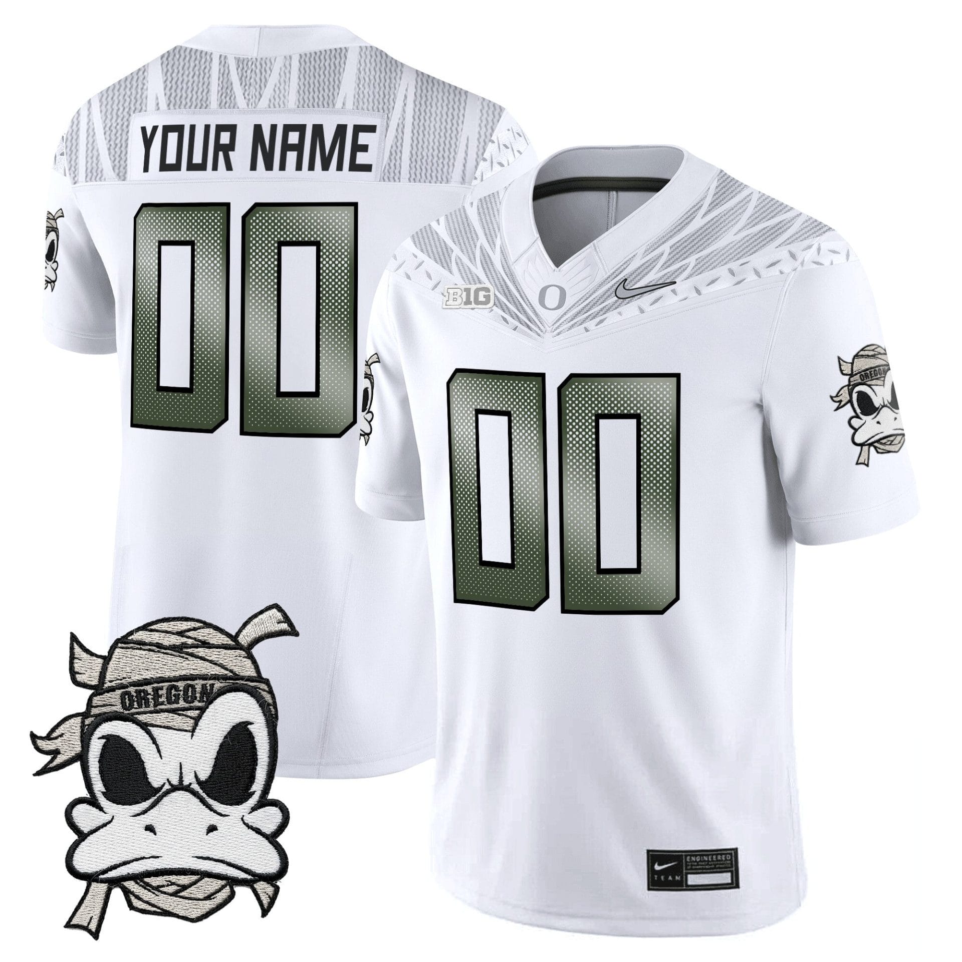 Alternative view of Oregon Ducks 2025 "Mummy Duck" Vapor Limited Custom Jersey - All Stitched