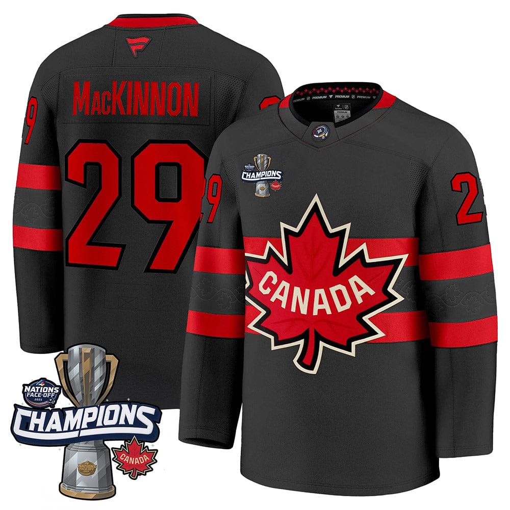 Men Canada 2025 4 Nations Face-Off Champions Jersey - All Stitched - Image 23
