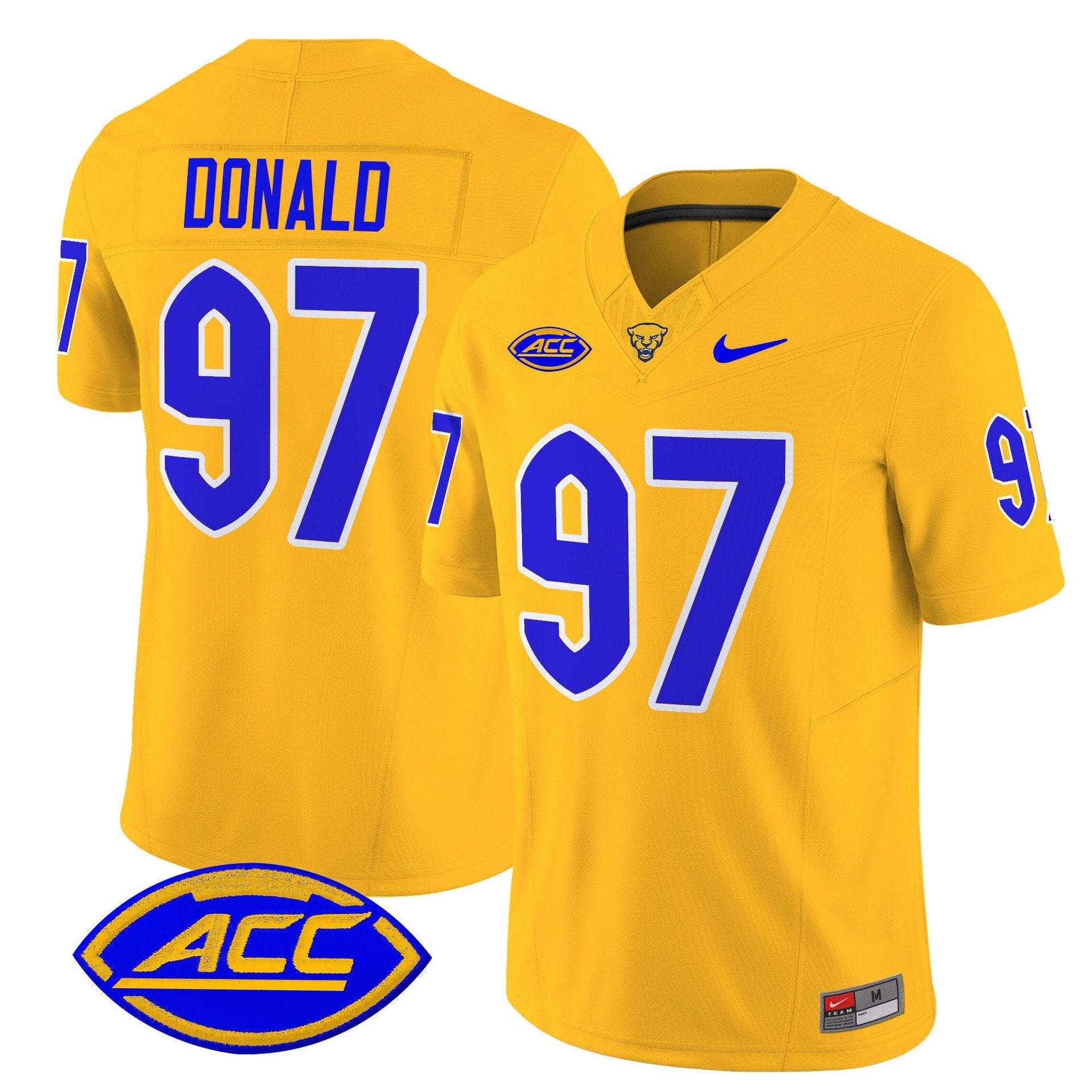 Alternative view of Aaron Donald Jersey #97 Pittsburgh Panthers 2025 Limited Stitched
