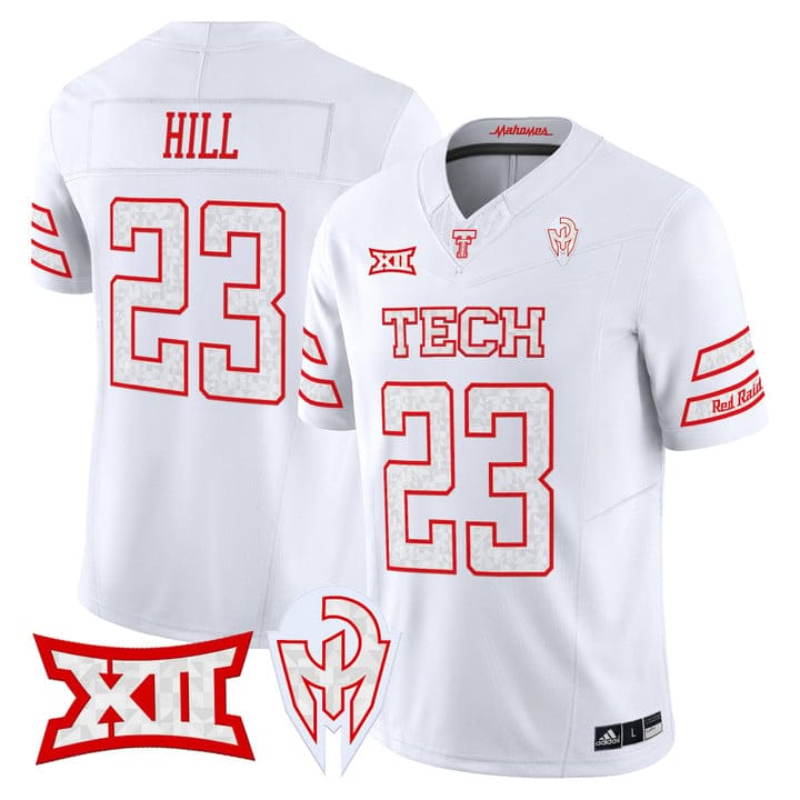 Alternative view of Adam Hill Jersey #23 Texas Tech Red Raiders Too Cold Vapor Stitched