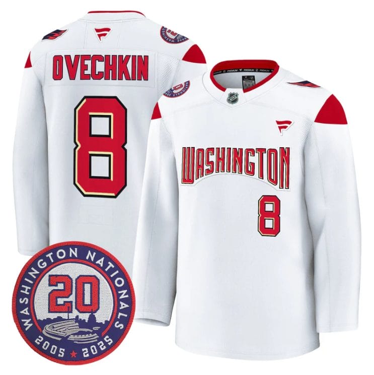 Alex Ovechkin Jersey #8 Washington Capitals 20th Anniversary Seasons Stitched