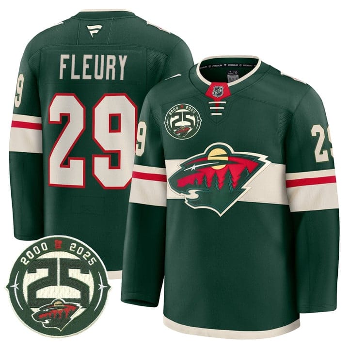 Alternative view of Andre Fleury Jersey #29 Minnesota Wild 25th Anniversary Patch Stitched