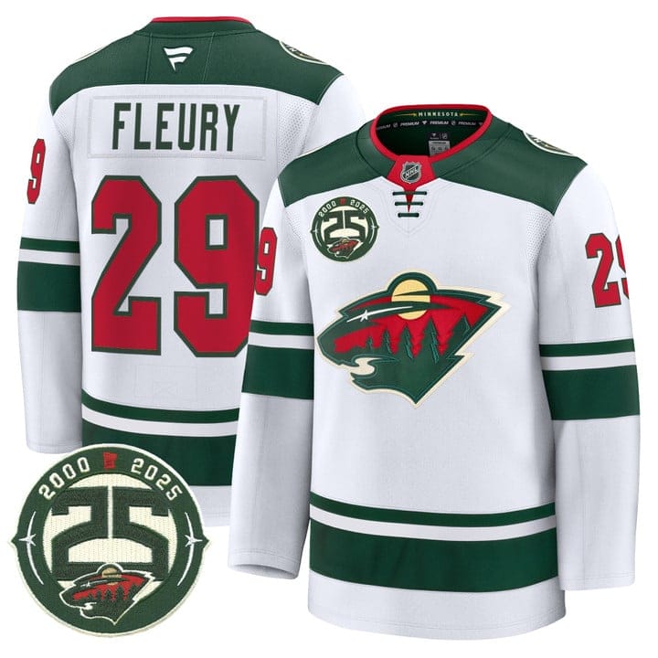 Andre Fleury Jersey #29 Minnesota Wild 25th Anniversary Patch Stitched
