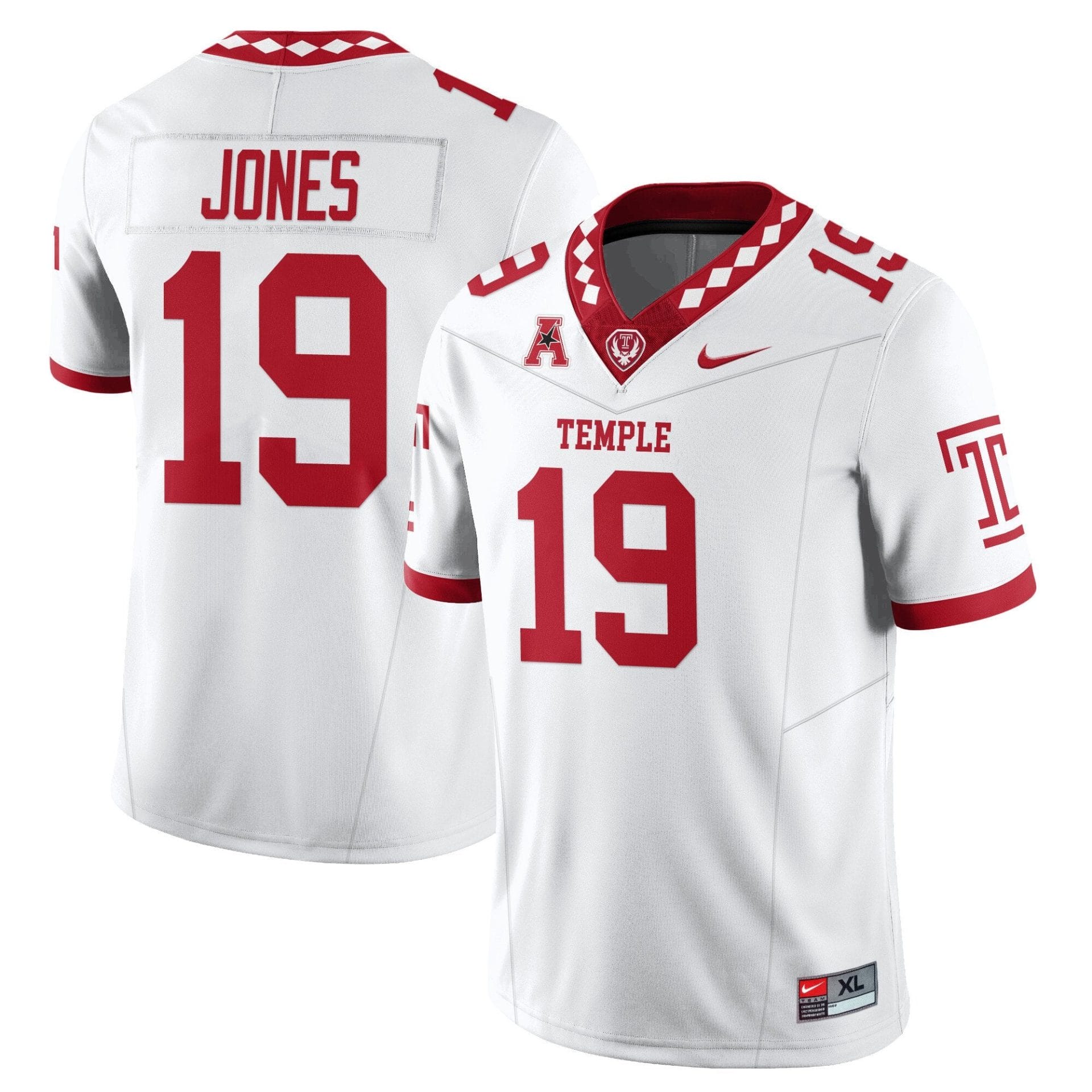 Alternative view of Antonio Jones Jersey #19 Temple Football 2025 Vapor Limited Stitched