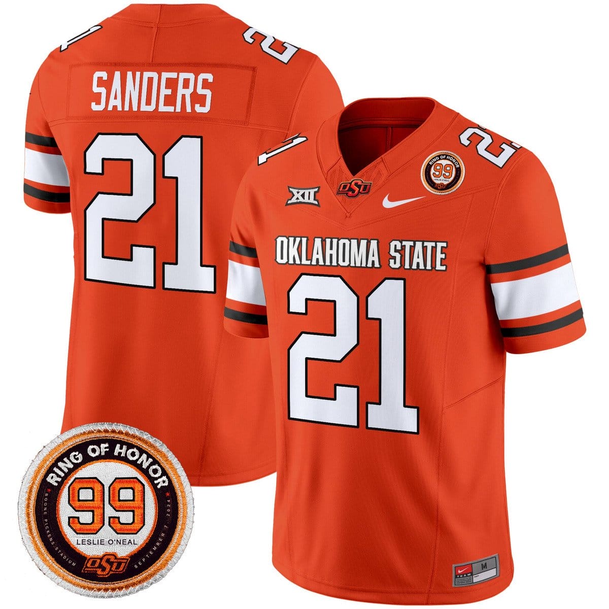 Barry Sanders Jersey #21 Oklahoma State Cowboys 2025 Leslie O'neal Patch - Image 5