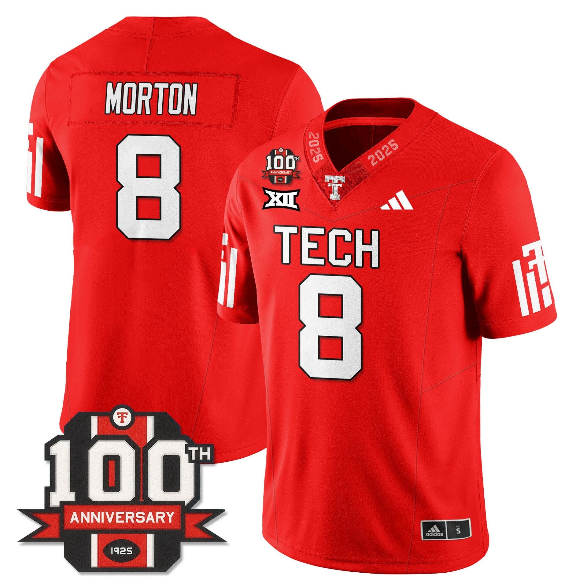 Behren Morton Jersey #8 Texas Tech Football 100th Anniversary Stitched - Image 3