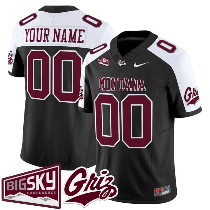 Alternative view of Custom Montana Grizzlies Jersey Name, Number 2025 Vapor Stitched Black Alter